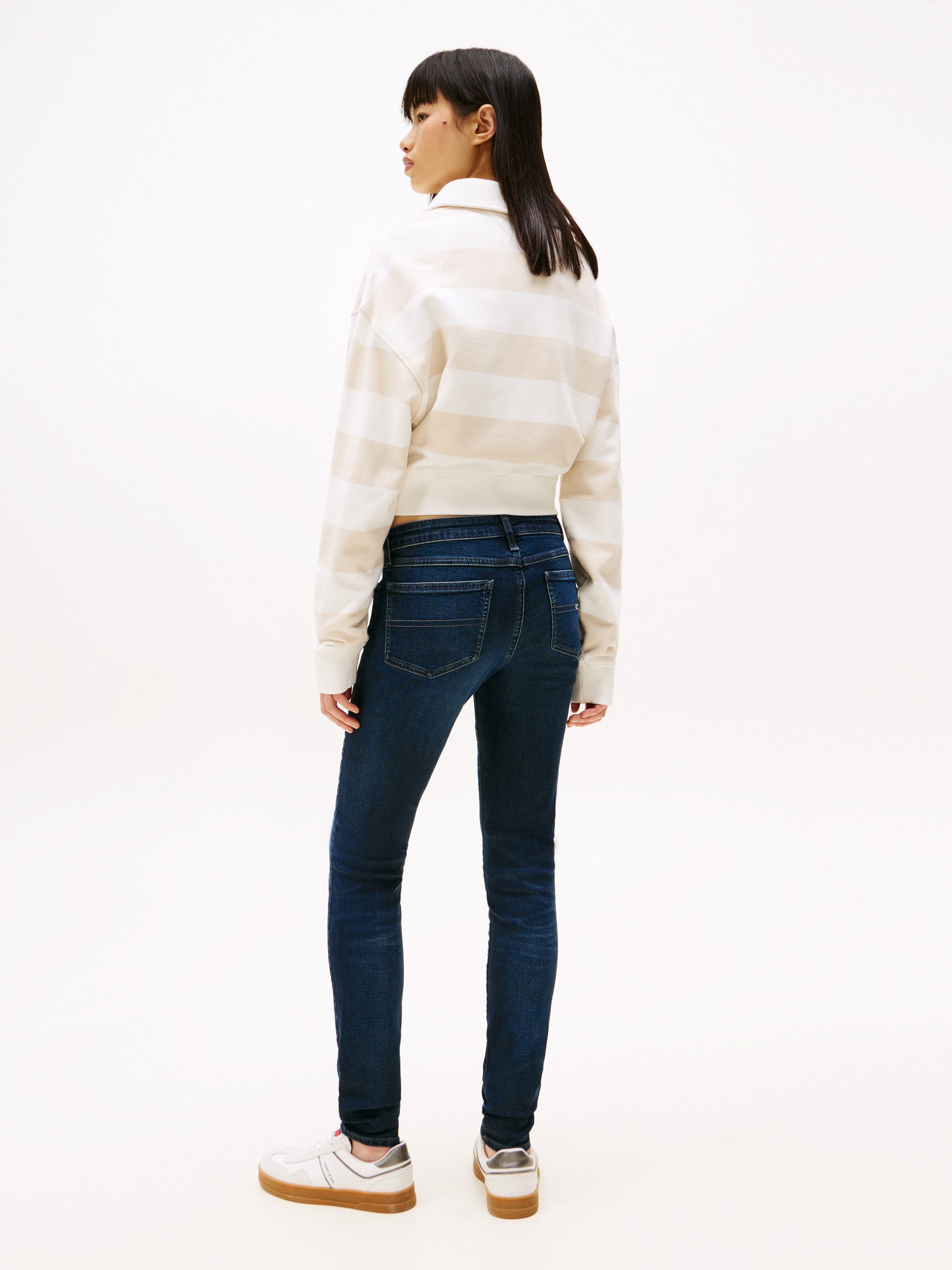 TOMMY JEANS Skinny fit jeans LW SKN CH12 met logo-badge logoborduring