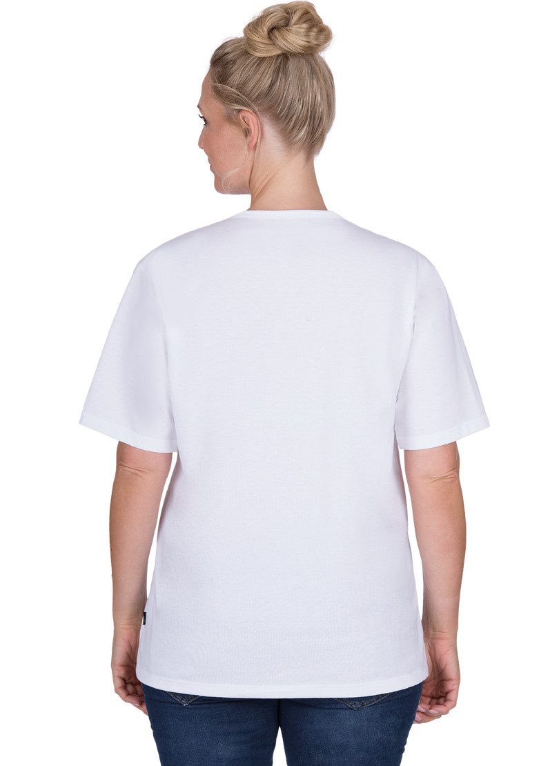 Trigema T-shirt TRIGEMA T-shirt met knooplijst DELUXE katoen (1-delig)