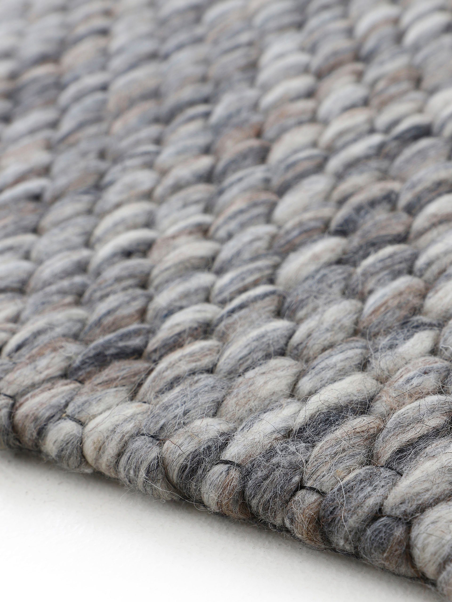 carpetfine Wollen kleed Sina grove structuur, tijdloos design, 100% wol, woonkamer