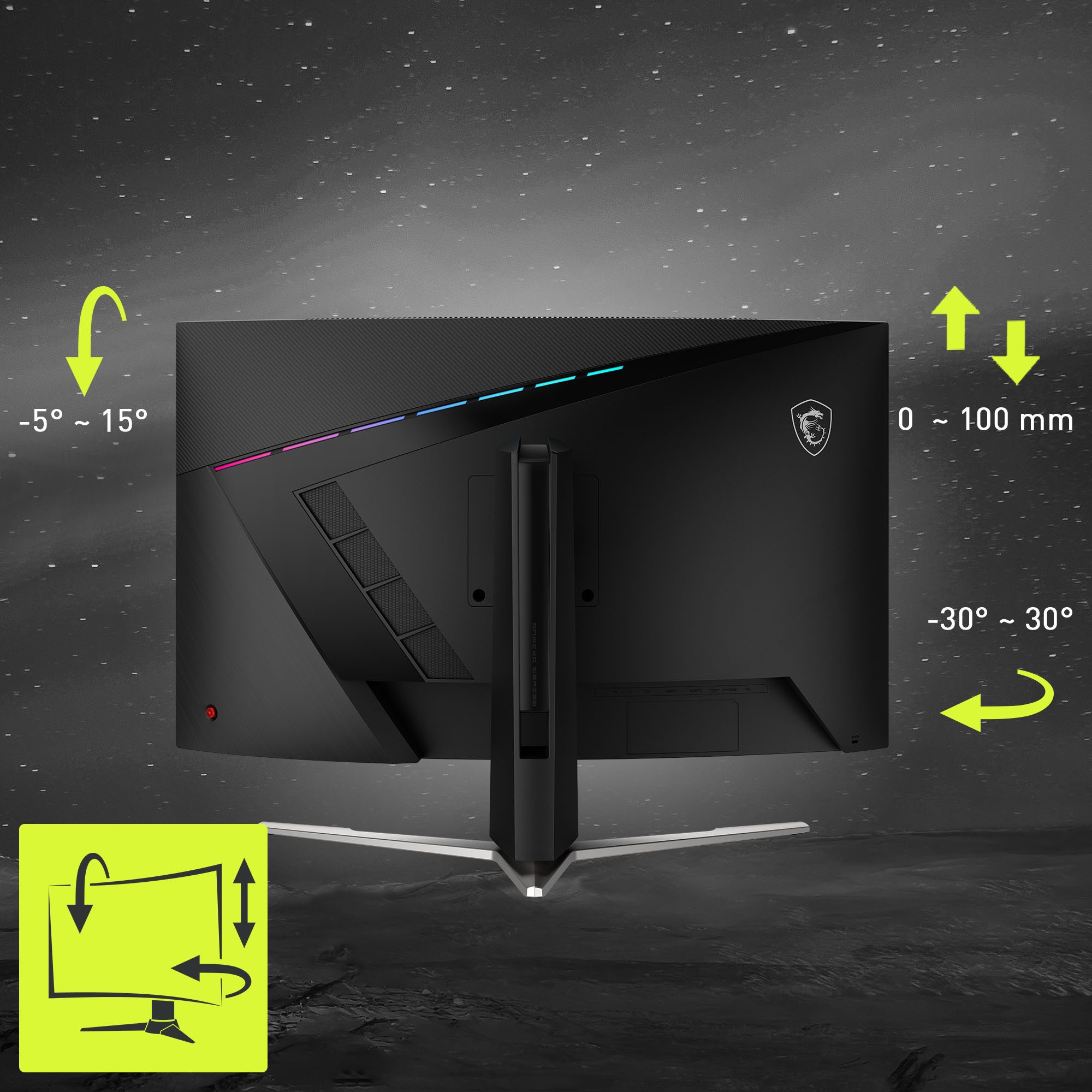 MSI Curved-gaming-monitor MAG 325CQRF QD E2, 80 cm / 32", WQHD, 5-weg joystick navigatie