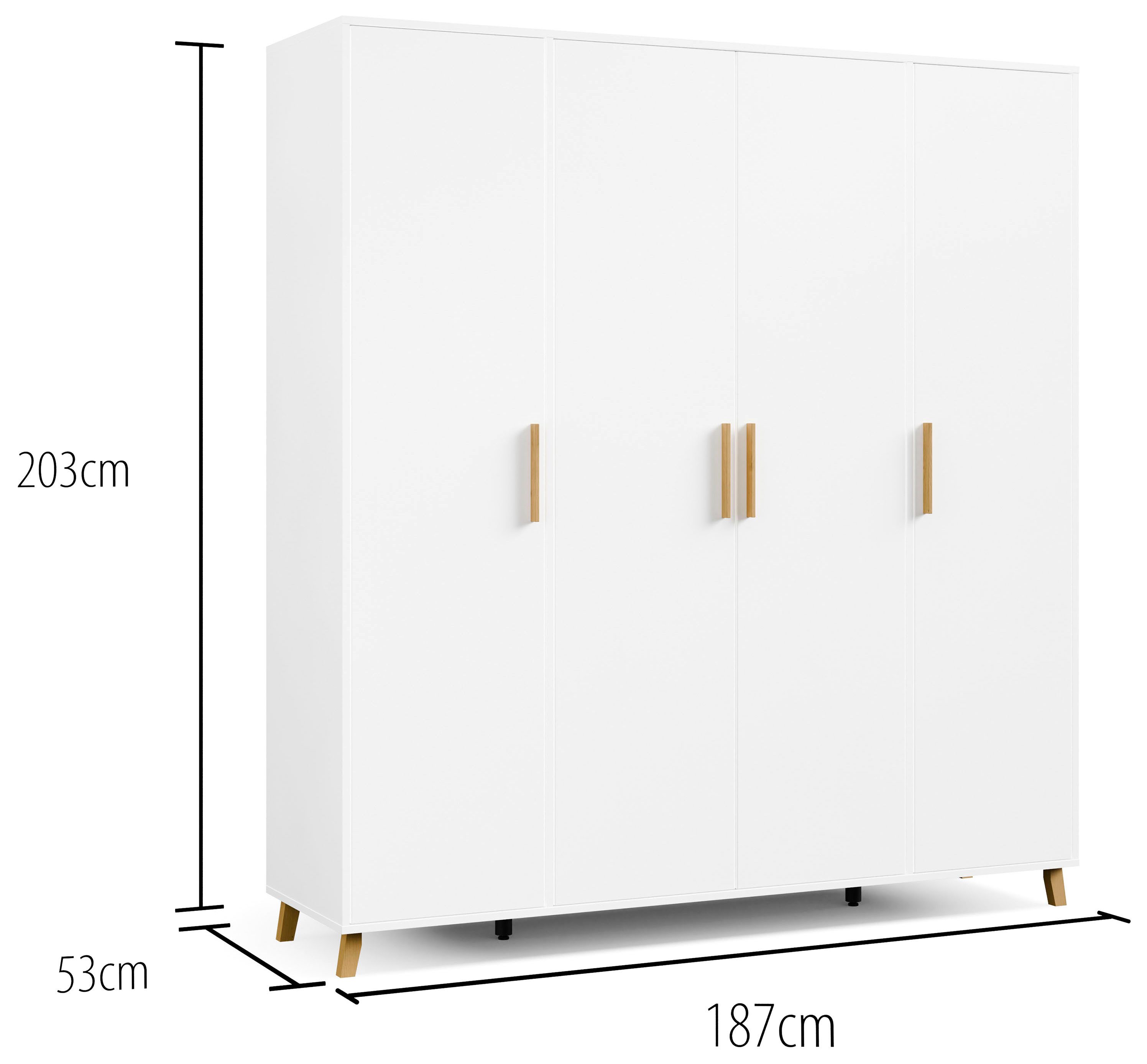 rauch Draaideurkast Kledingkast kast garderobe waskast SHINJO Grepen en voeten van massief hout, veel opbergruimte MADE IN GERMANY