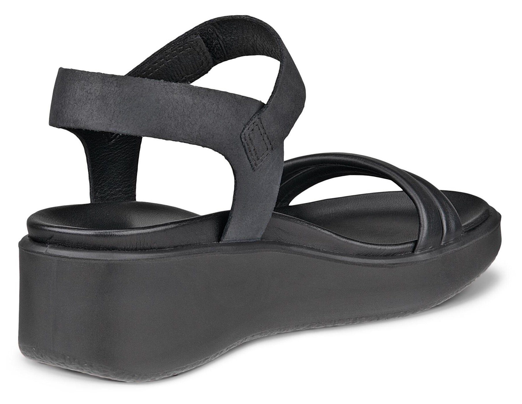 Ecco Sleehaksandaaltjes FLOWT WEDGE LX W sandaal, zomerschoen, klittenbandschoen, met sleehak