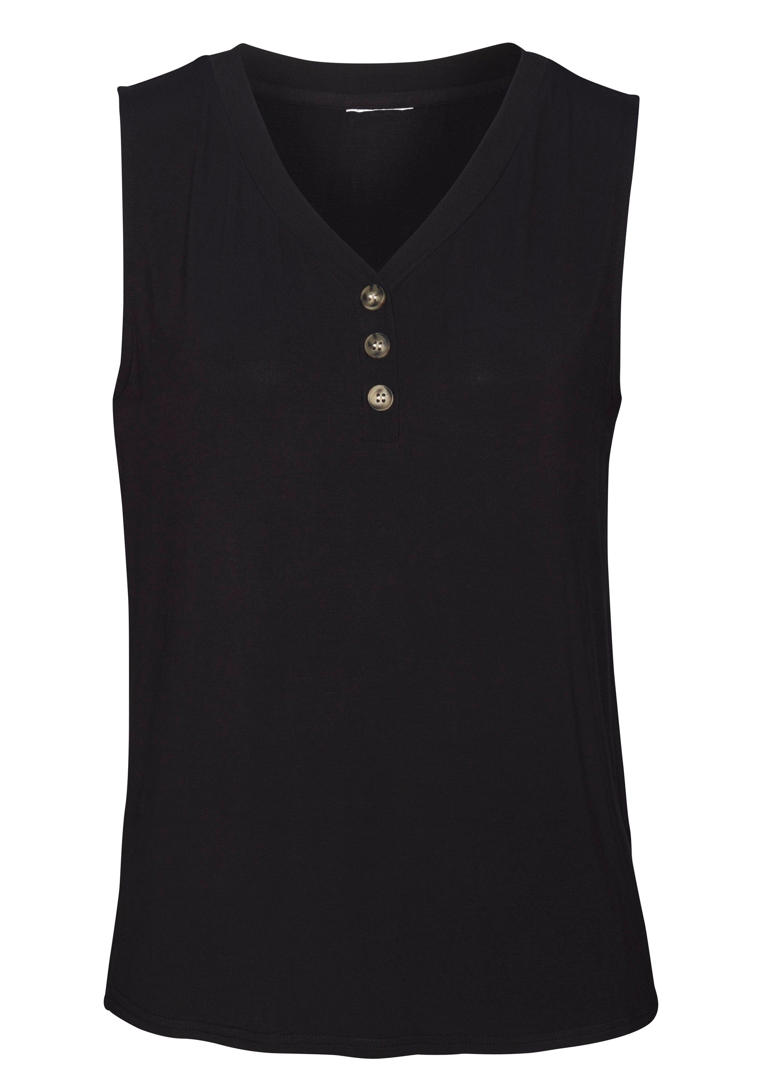Lascana Shirttop Met sierknoppen in hoornlook (2-delig Set van 2)
