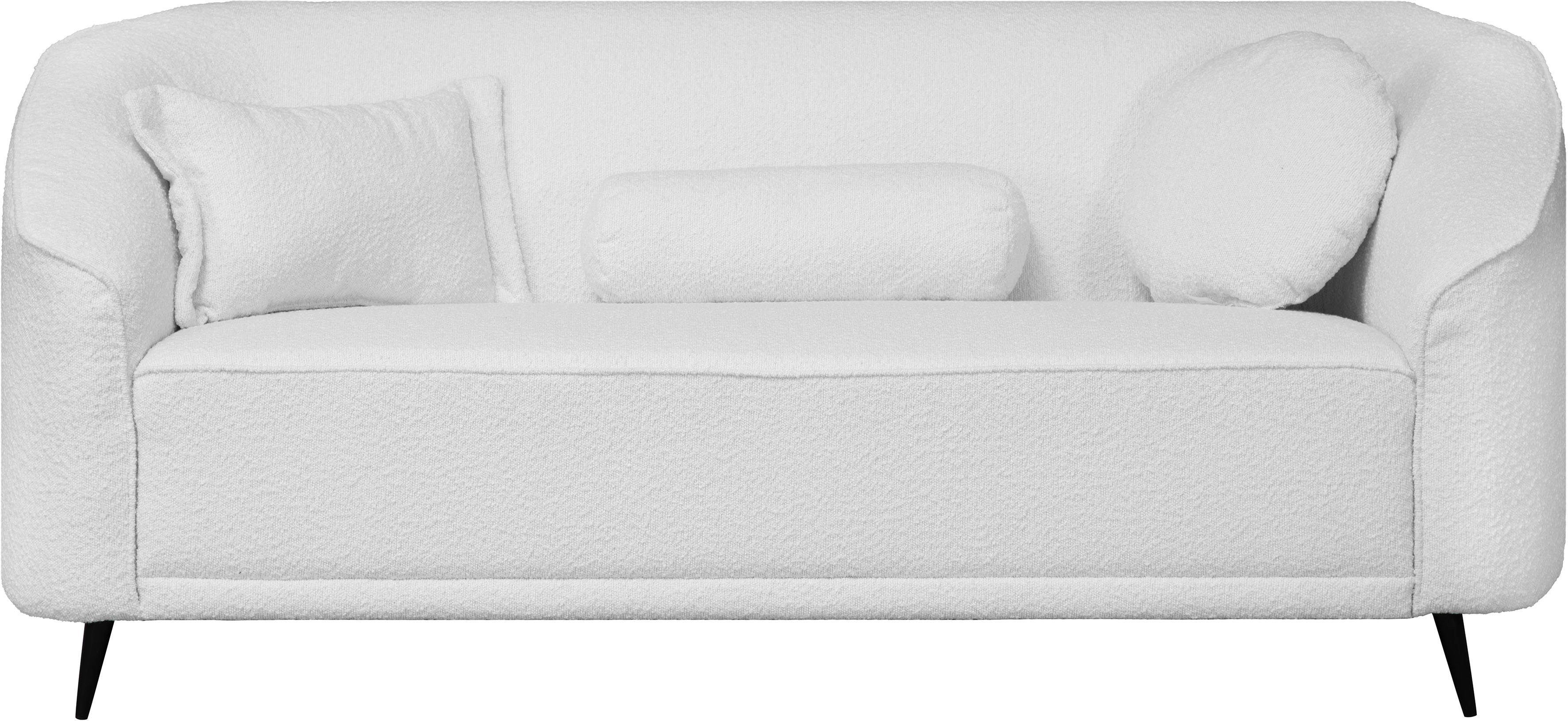 Leonique 3-zitsbank Ashly in 3 overtrekvarianten, bouclé, fluwelige look en zachte structuurstof. wit, 3-zitsbanken