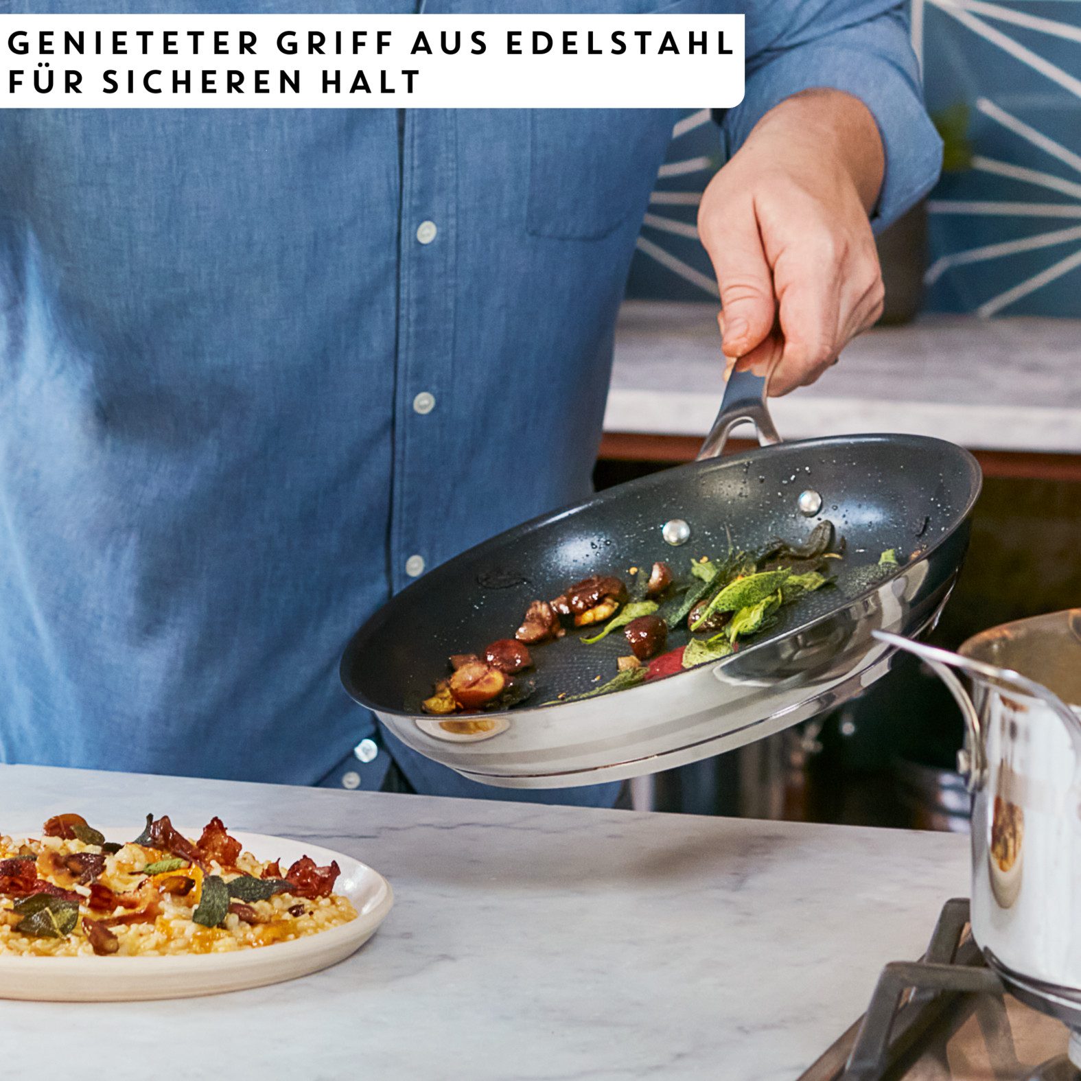 Tefal Pannenset Jamie Oliver Cook Smart voor alle kookplaten, inductie, thermo-signaal (set, 3-delig)