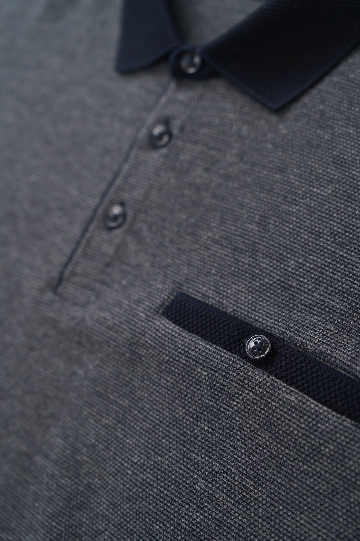 Bugatti Poloshirt met lange mouwen met structuurkraag