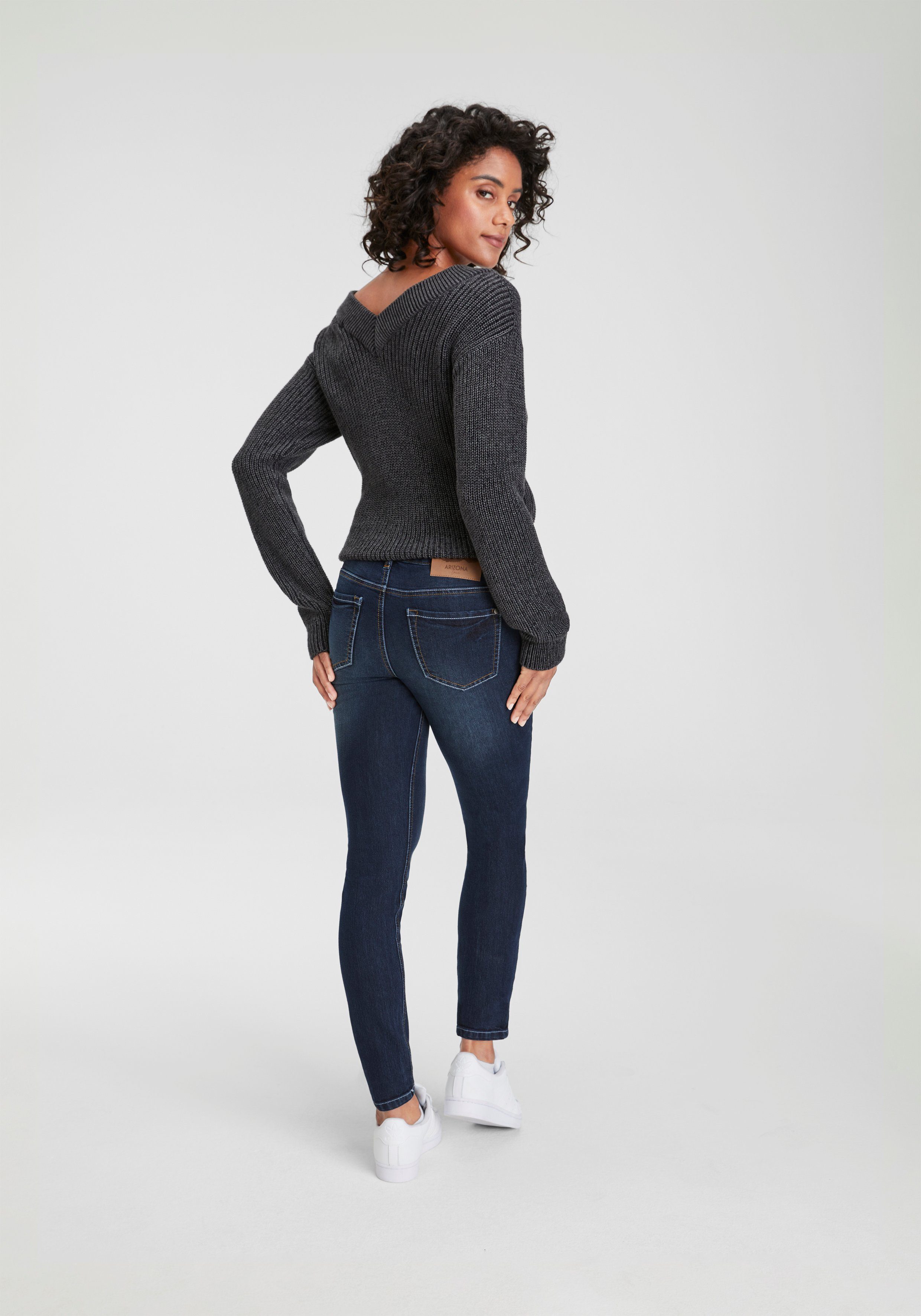 Arizona Skinny jeans normale taille, contrasterende details, used-wassing