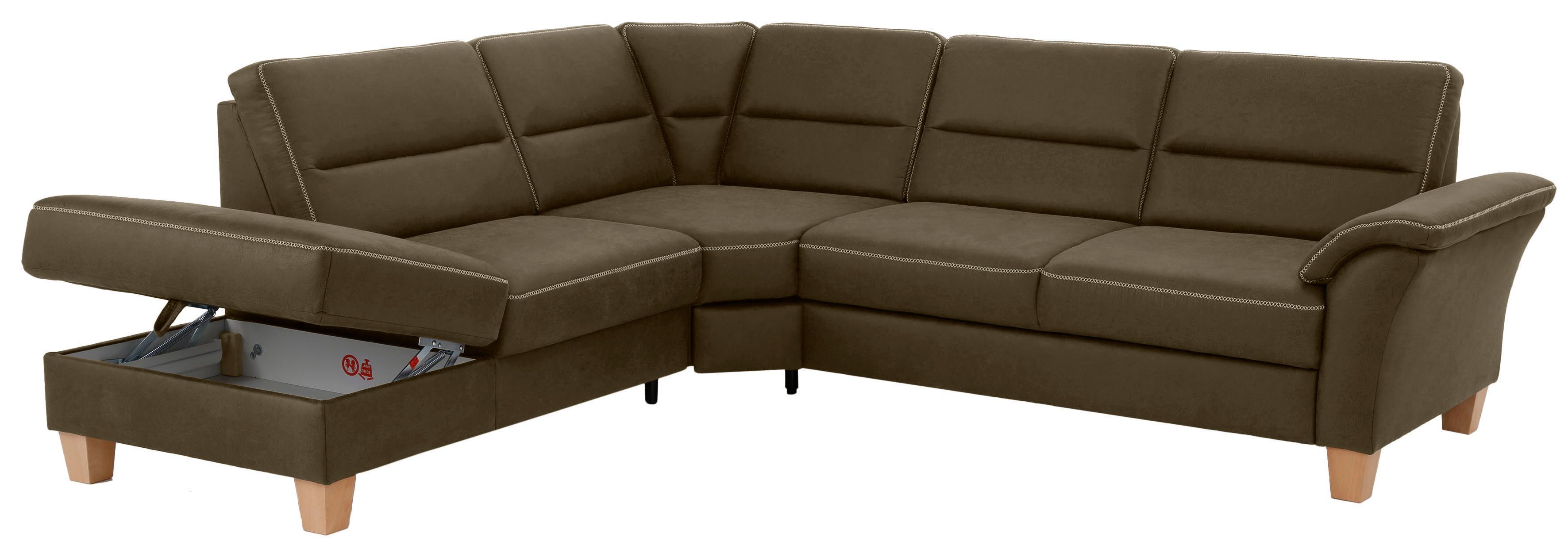 Home affaire Hoekbank Soleo L-model comfortabel door trapezehoek met relaxfunctie, ook met slaapfunctie