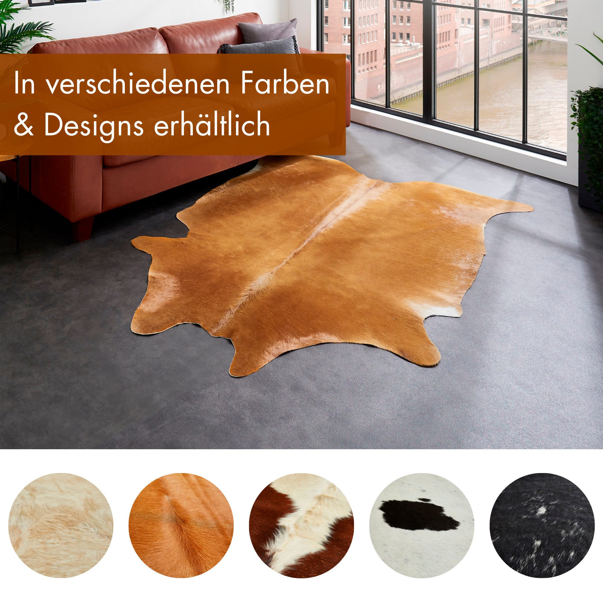 LUXOR living Vachtvloerkleed Rinderfell echte runderhuid, natuurproduct - iedere huid is uniek