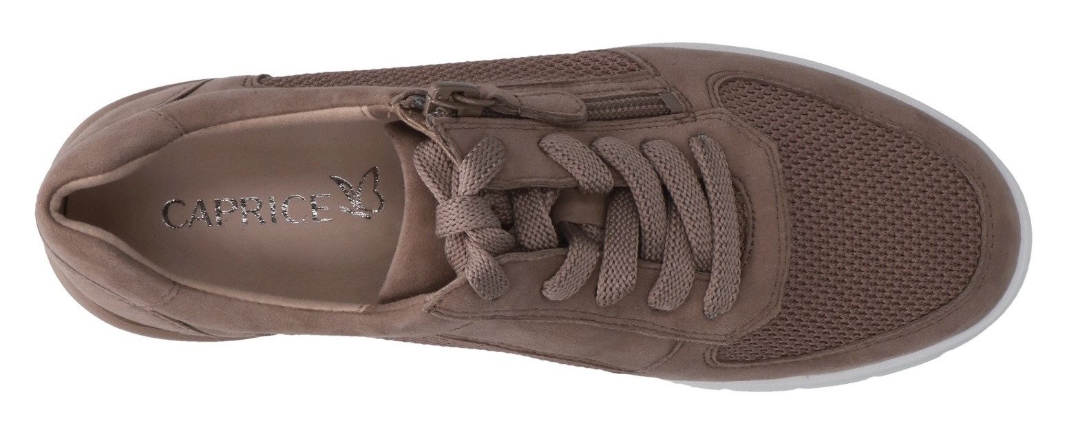 Caprice Sneakers met sleehak vrijetijdsschoen, lage schoen, veterschoen in comfortwijdte h = zeer breed