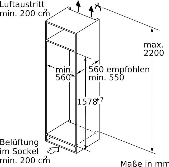 BOSCH Inbouw koel-vriescombinatie KIS77AFE0, 157,8 cm x 55,8 cm