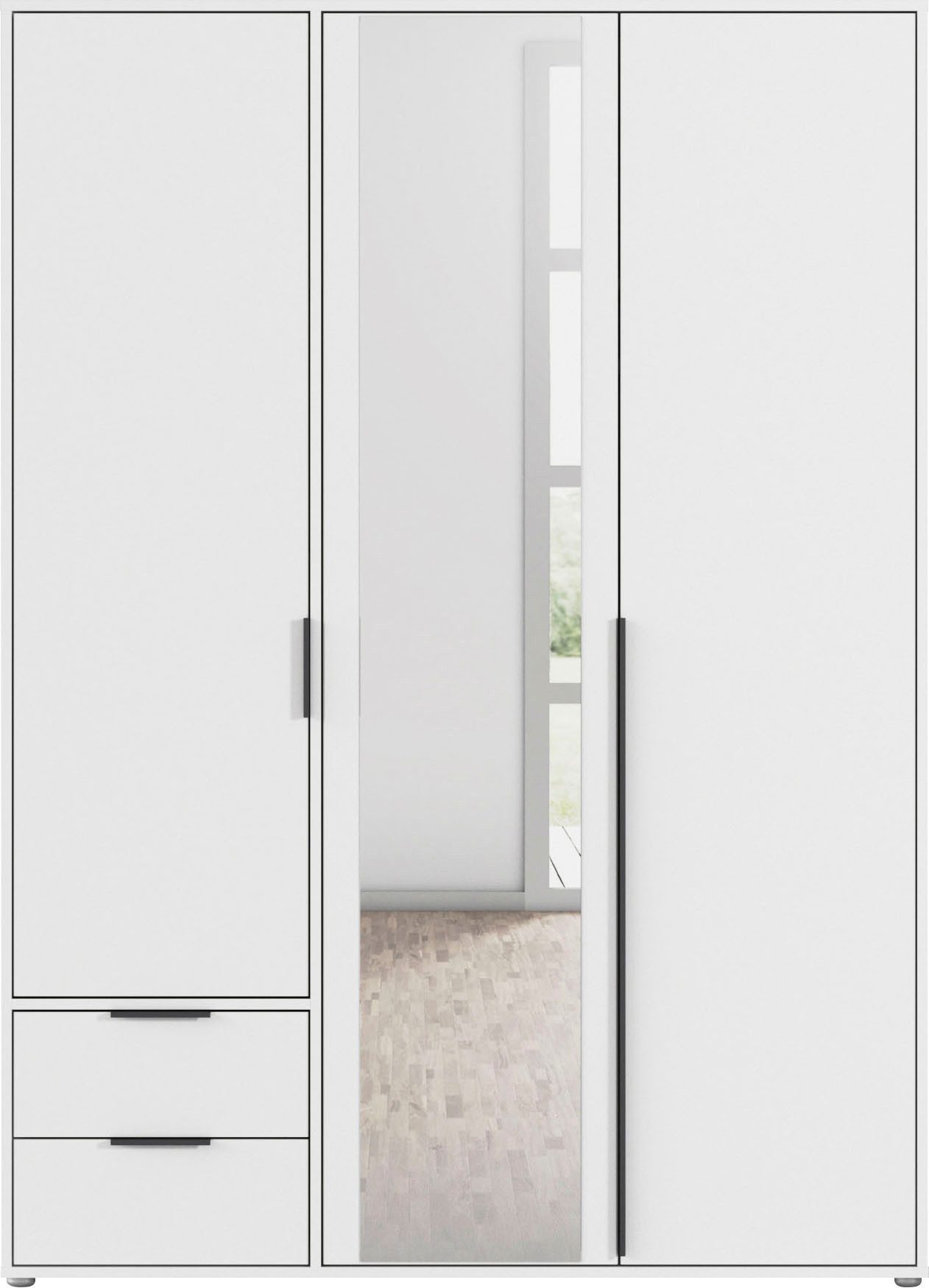 rauch Draaideurkast Kledingkast Kast Garderobe Wasmand NAGATA met Spiegel und schubladen sowie stangengriffen topseller made in germany