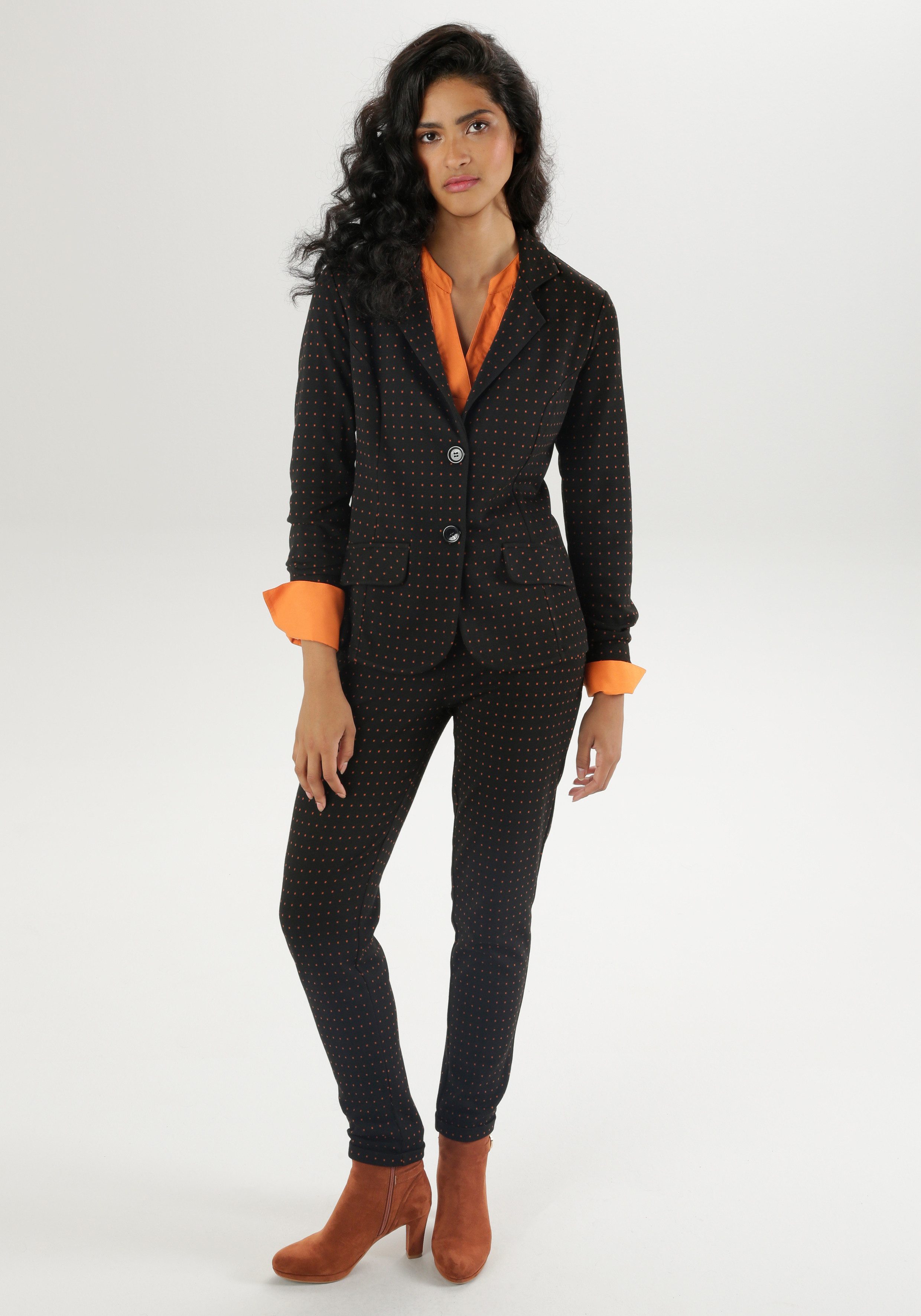 Aniston SELECTED Korte blazer met kleine vierkantjes