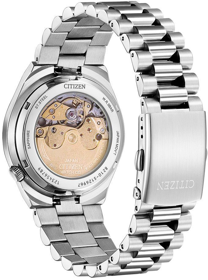 Citizen Automatisch horloge Tsuyosa Polshorloge, dameshorloge, herenhorloge, roestvrijstalen armband, saffierglas, datum