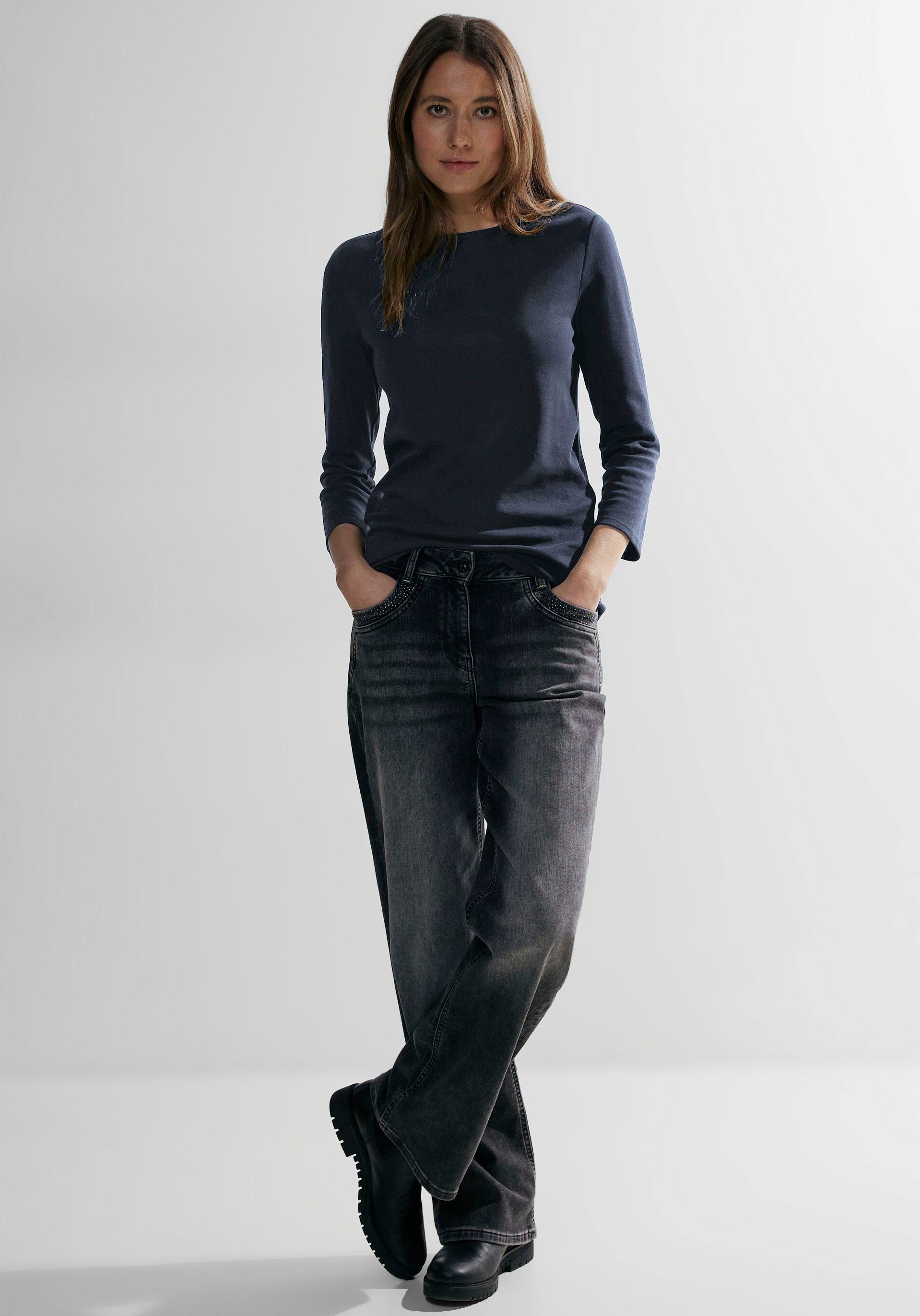 Cecil Shirt met 3/4-mouwen Basic Boatneck