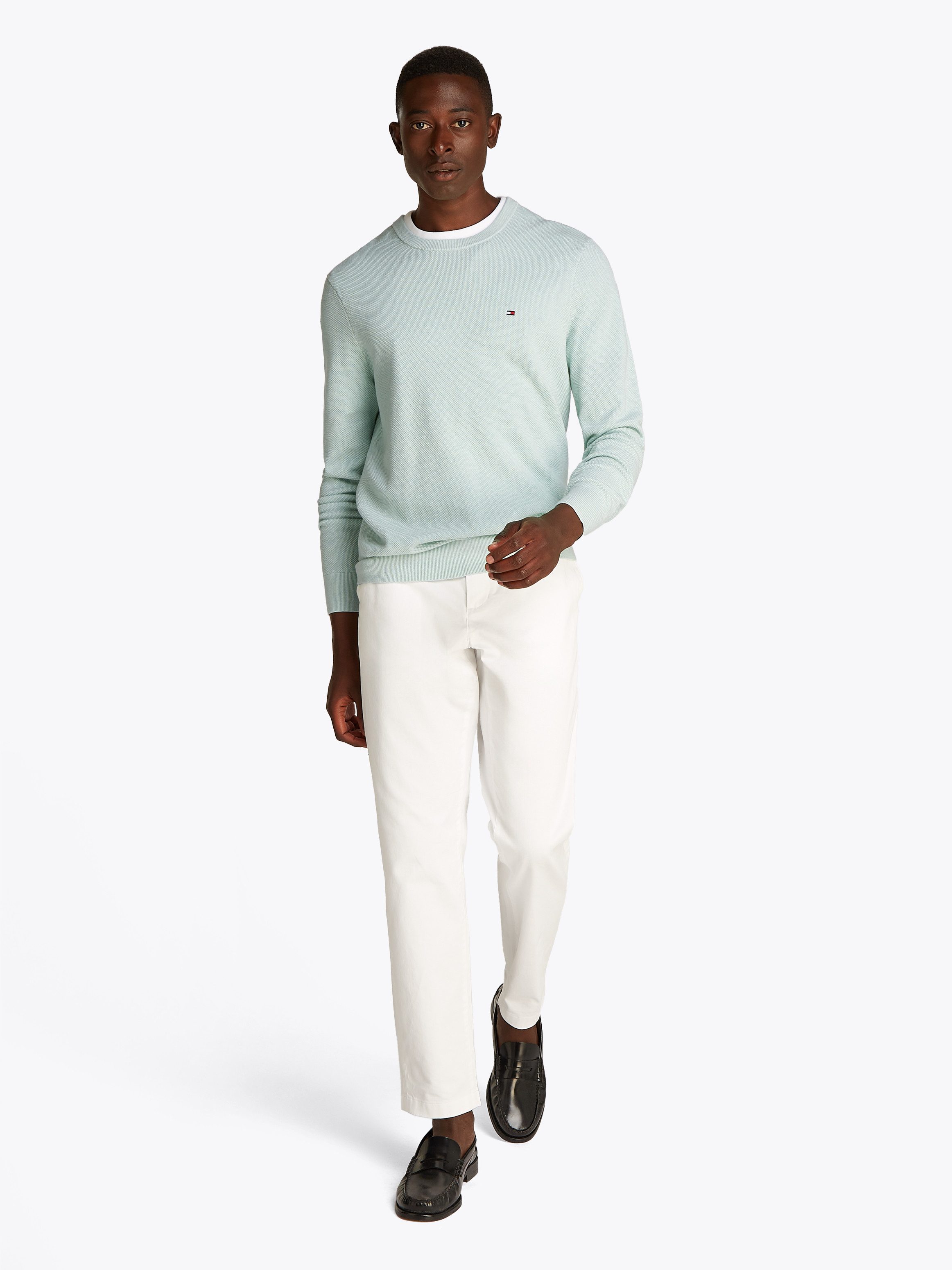 Tommy Hilfiger Trui met ronde hals ESSENTIAL STRUCTURE CREW NECK met structuur en label