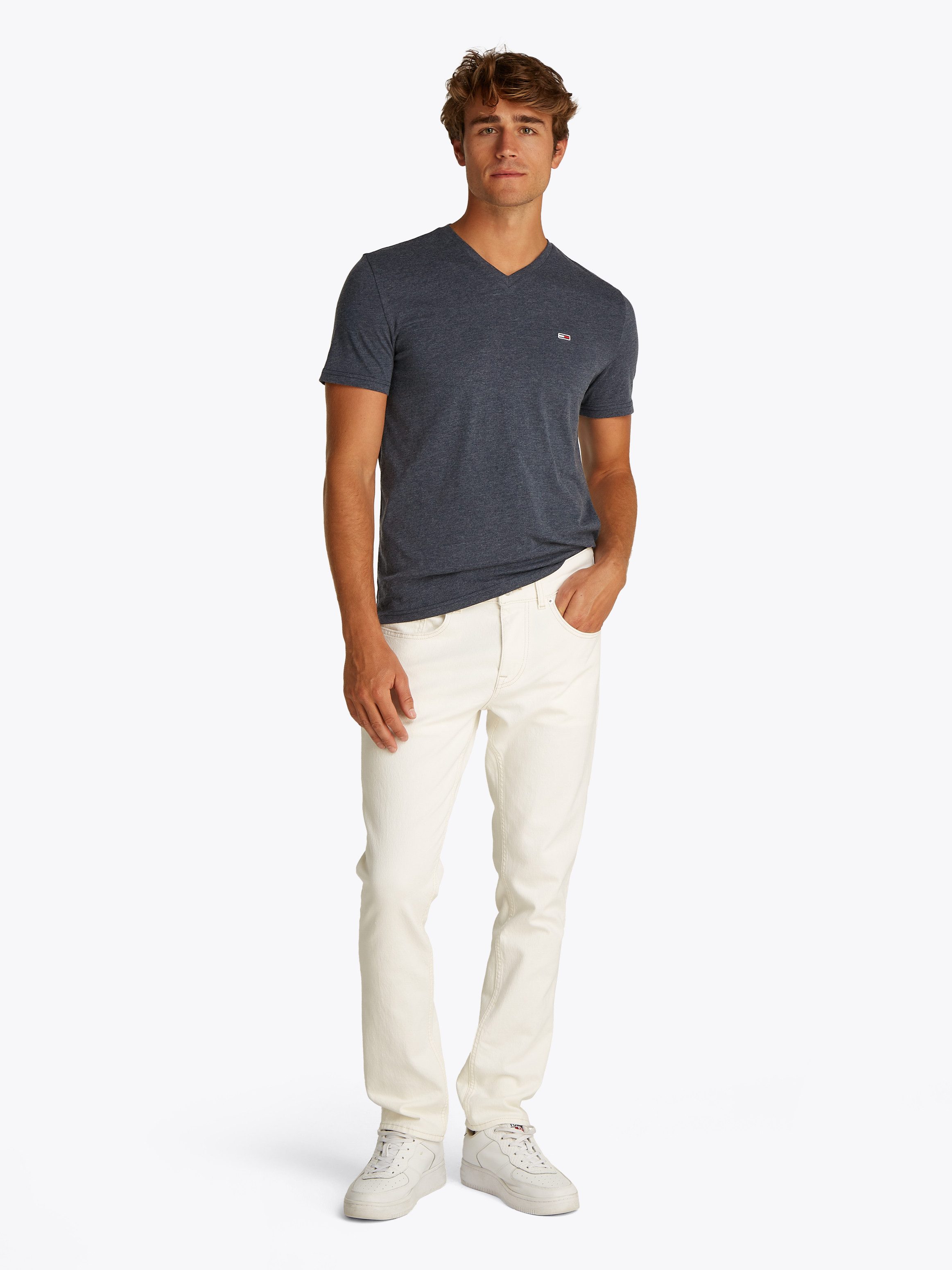 TOMMY JEANS T-shirt TJM XSLIM JASPE VNECK TEE EXT