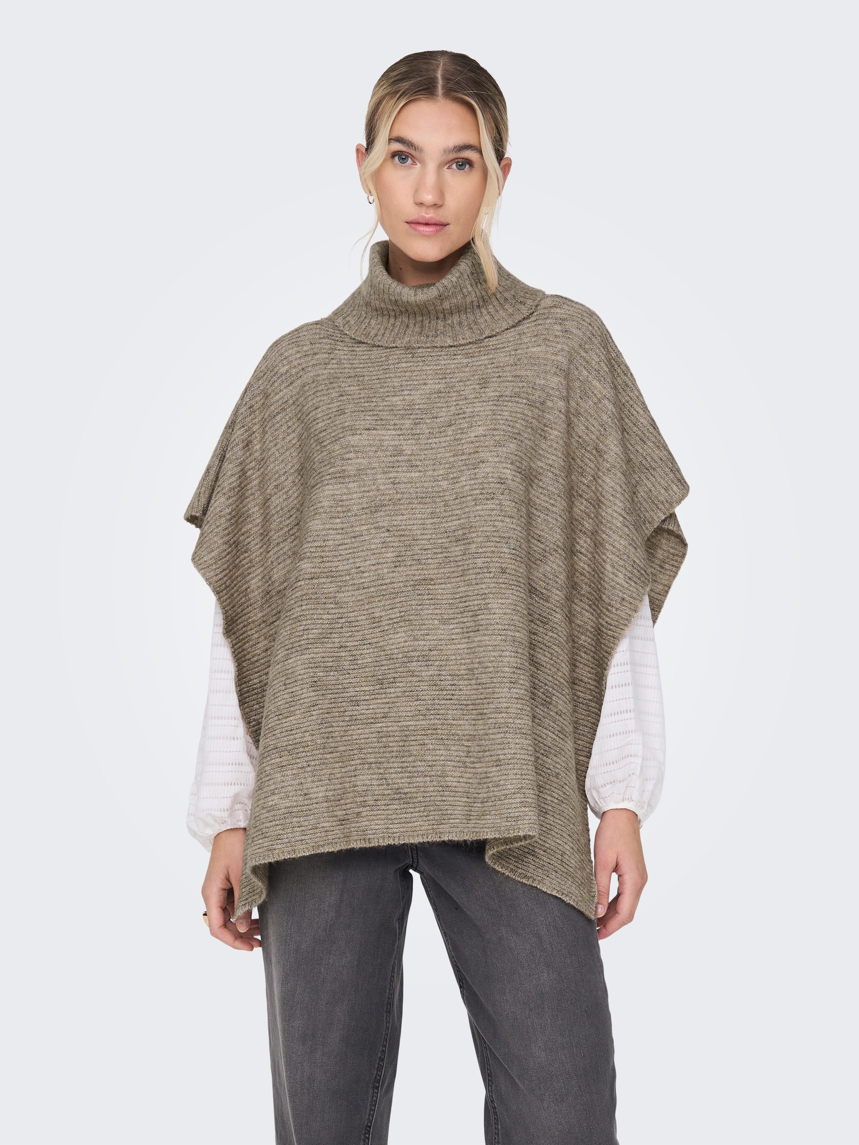 Only Gebreide poncho ONLLOVISA LIFE KNIT PONCHO ACC