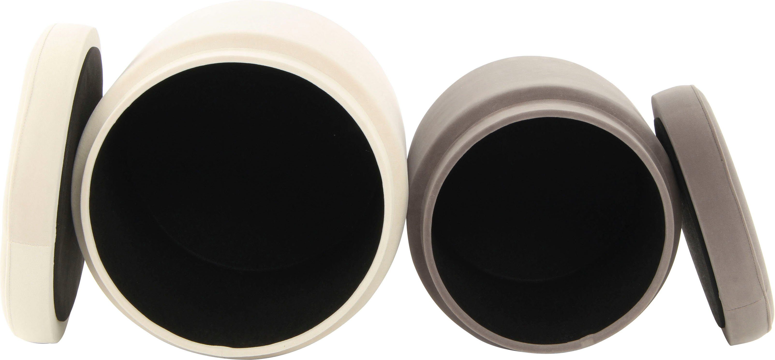 Kayoom Hocker met bergruimte Kruk Zora 225 2-delige set, fluweelzachte stof bekleding, ronde elegante vorm (set, 2 stuks)