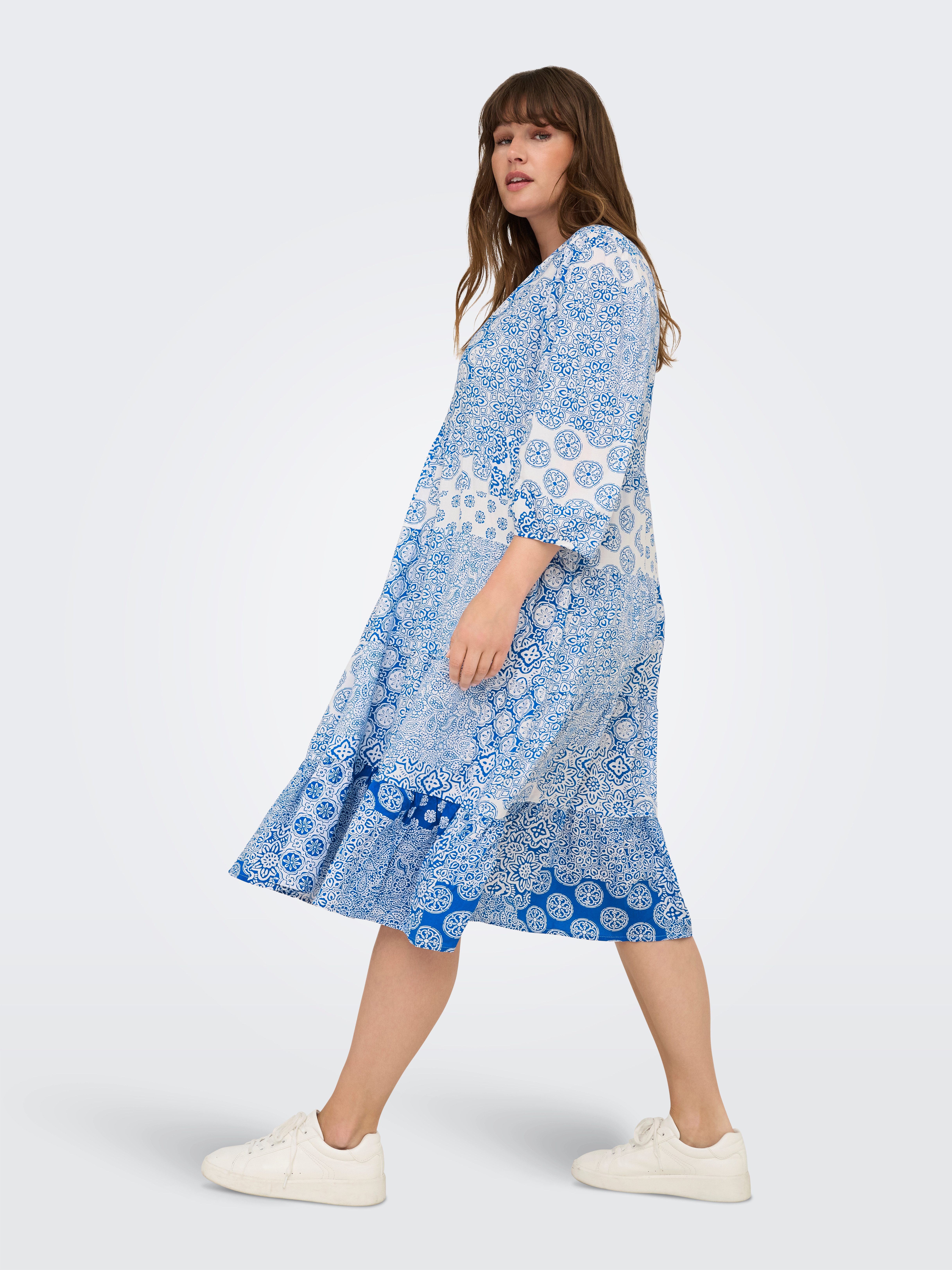 ONLY CARMAKOMA Tuniekjurk CARMILANA 3/4 DRESS WVN NOOS