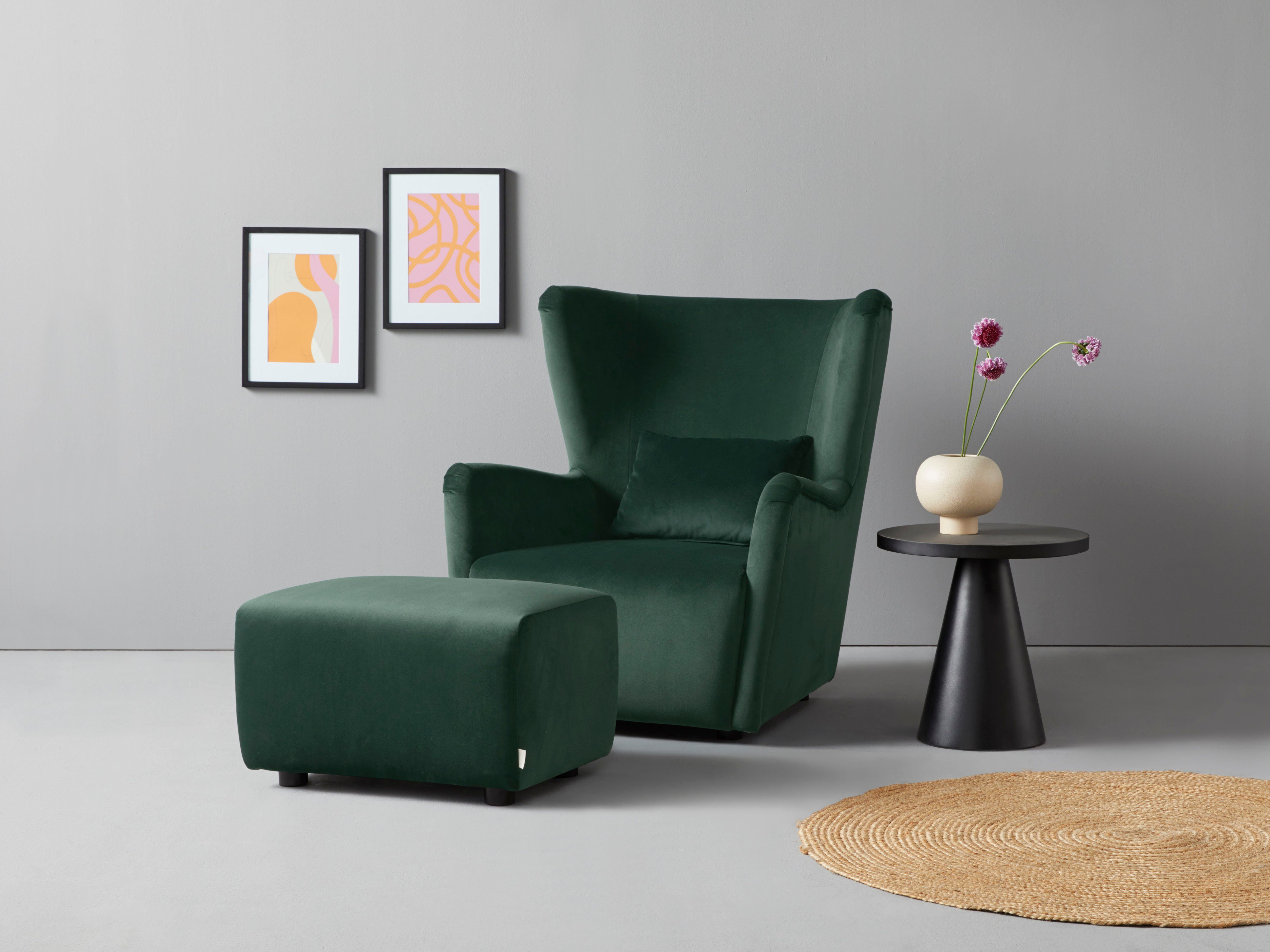 LeGer Home by Lena Gercke Oorfauteuil Levke Stoel naar keuze met of zonder hocker