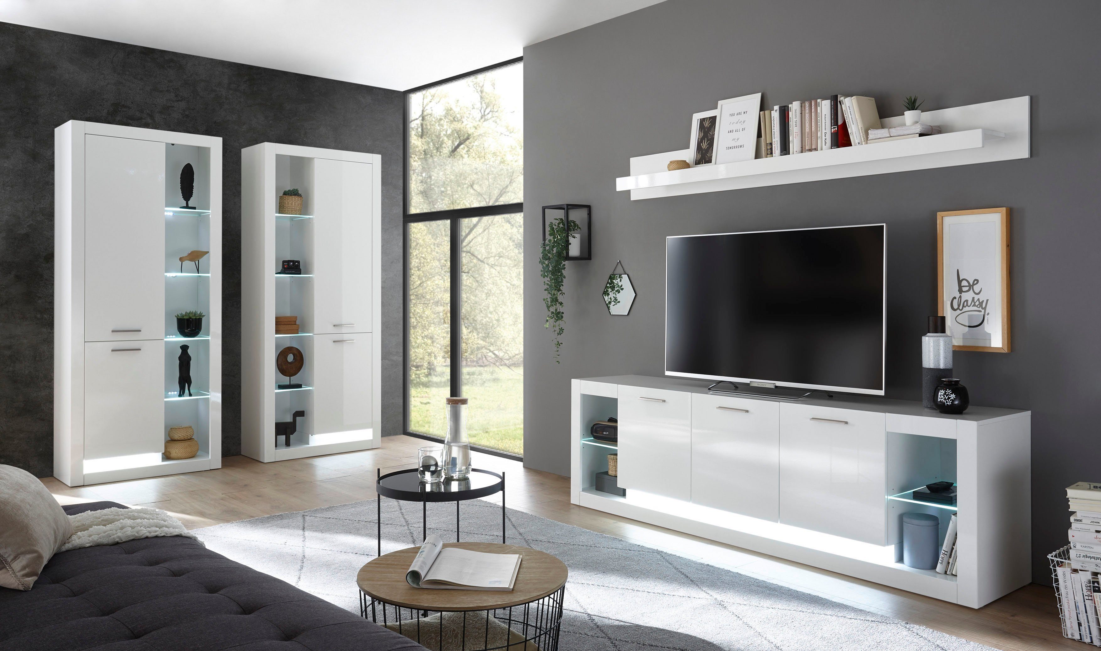 Places of Style Vitrinekast MERAN Hoogte ca. 196 cm