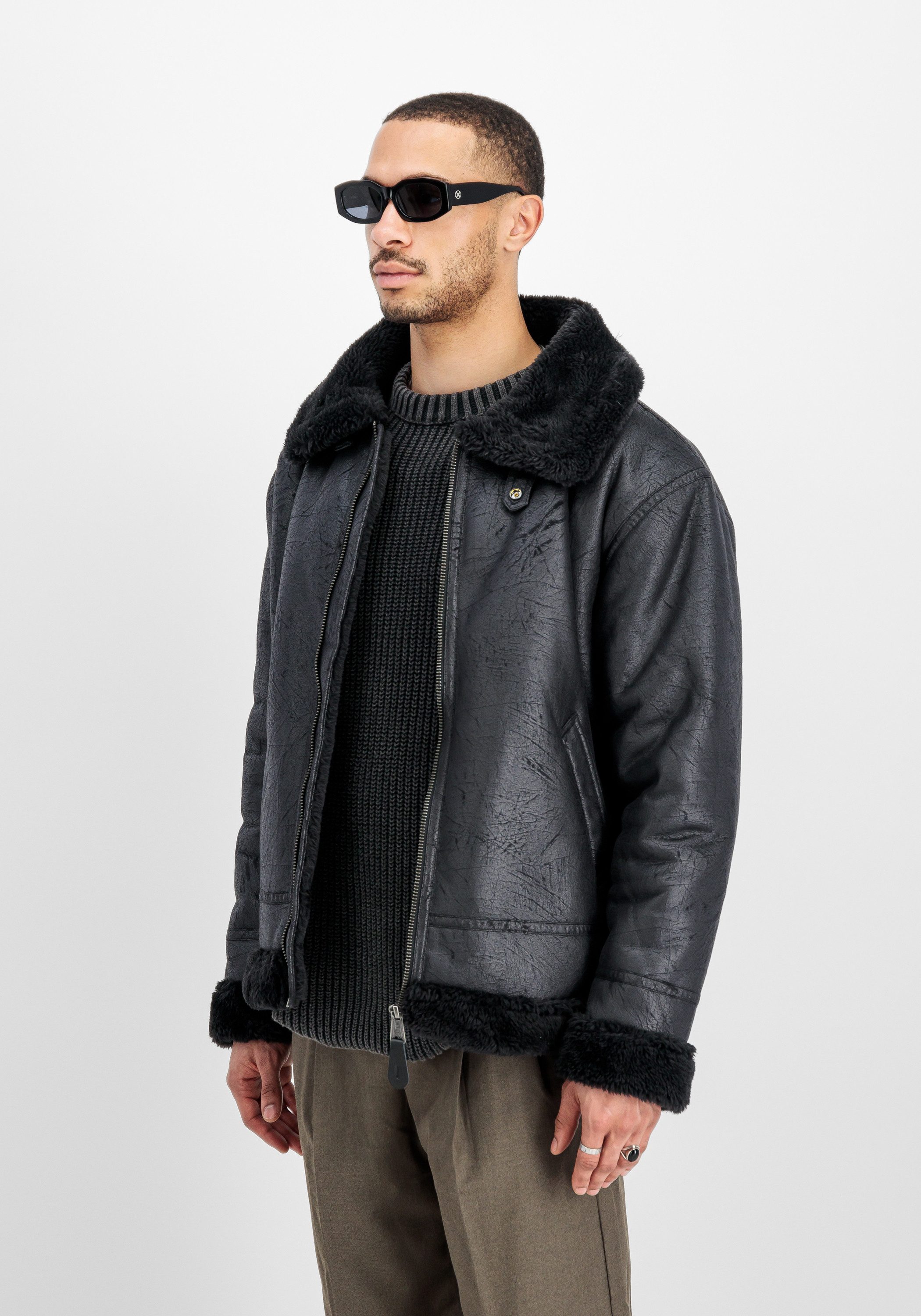 Alpha Industries Leren jack Alpha Industries Men - Bomber Jackets B-3 Faux Leather