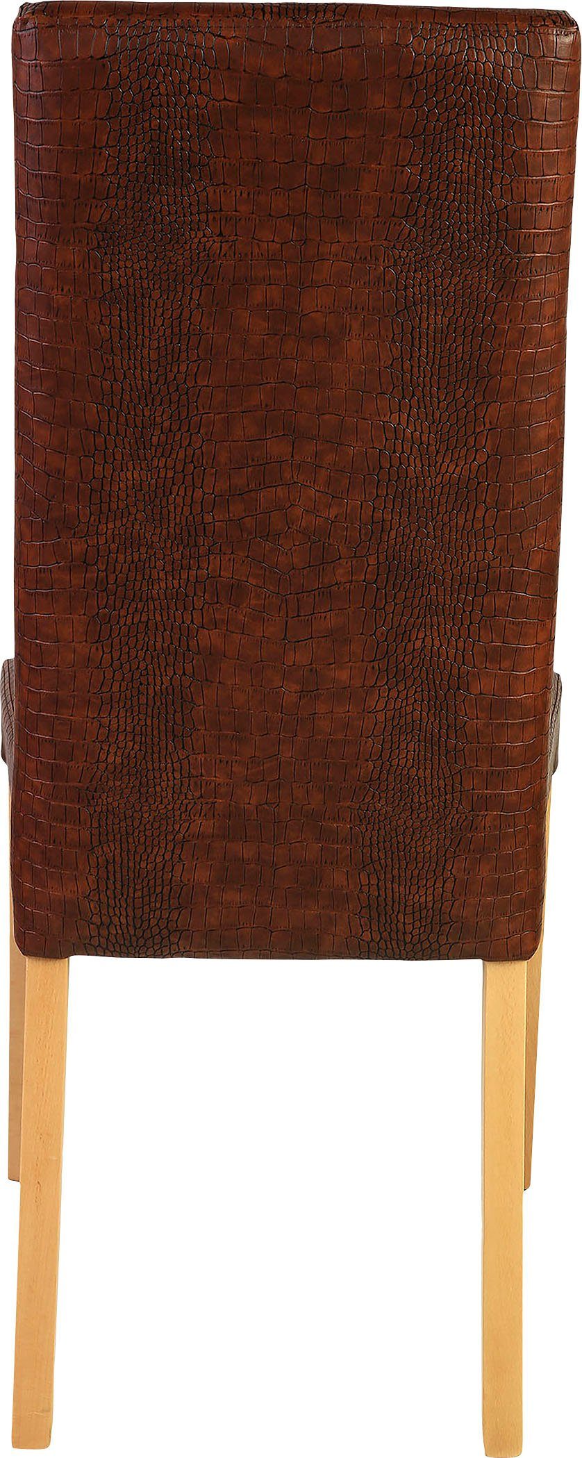 Home affaire Stoel Java Overtrokken met kunstleer met animal-stempeldruk (set, 2 stuks)