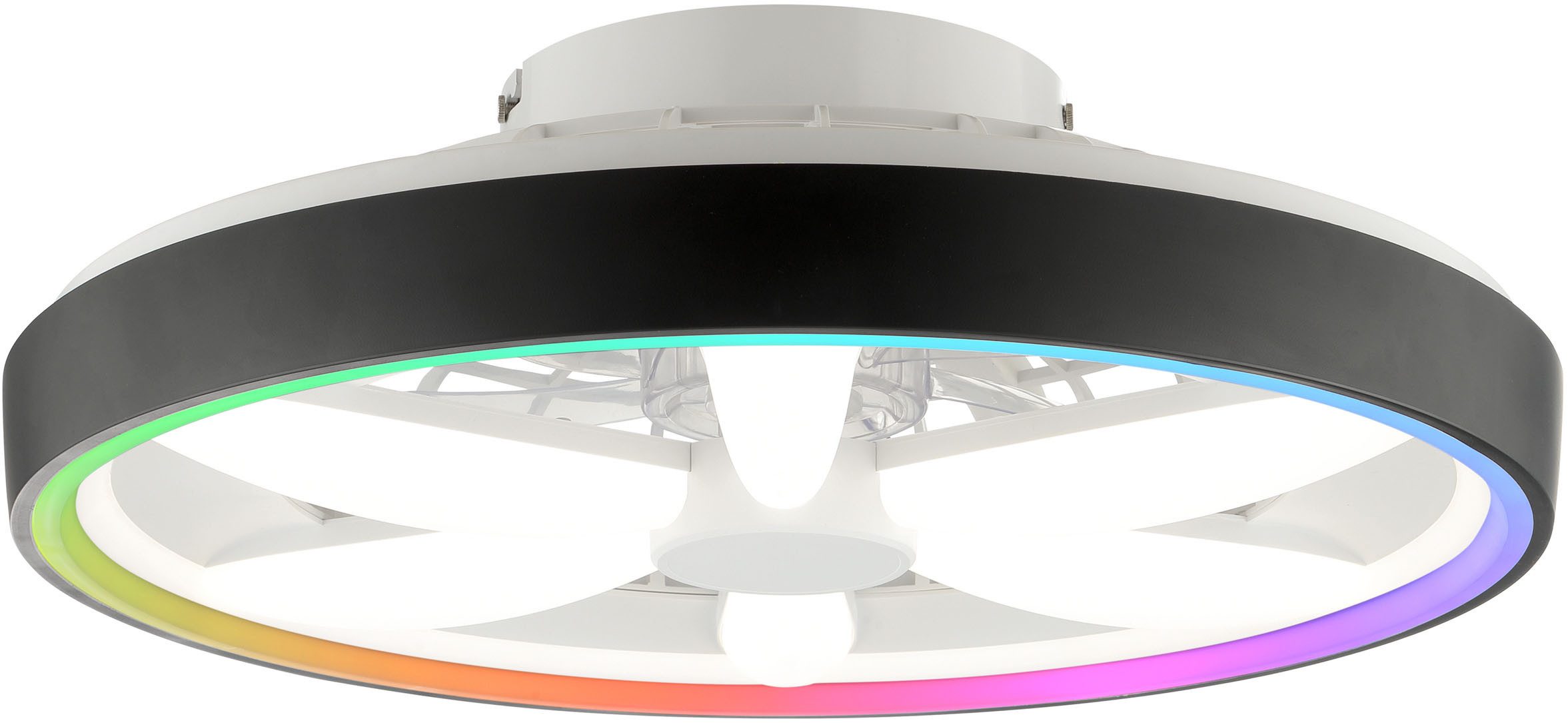 Brilliant Leuchten Led-plafondlamp Gaiano Ø 48cm met ventilator, 6400 lm, dimbaar, RGB, 2700-6500 K