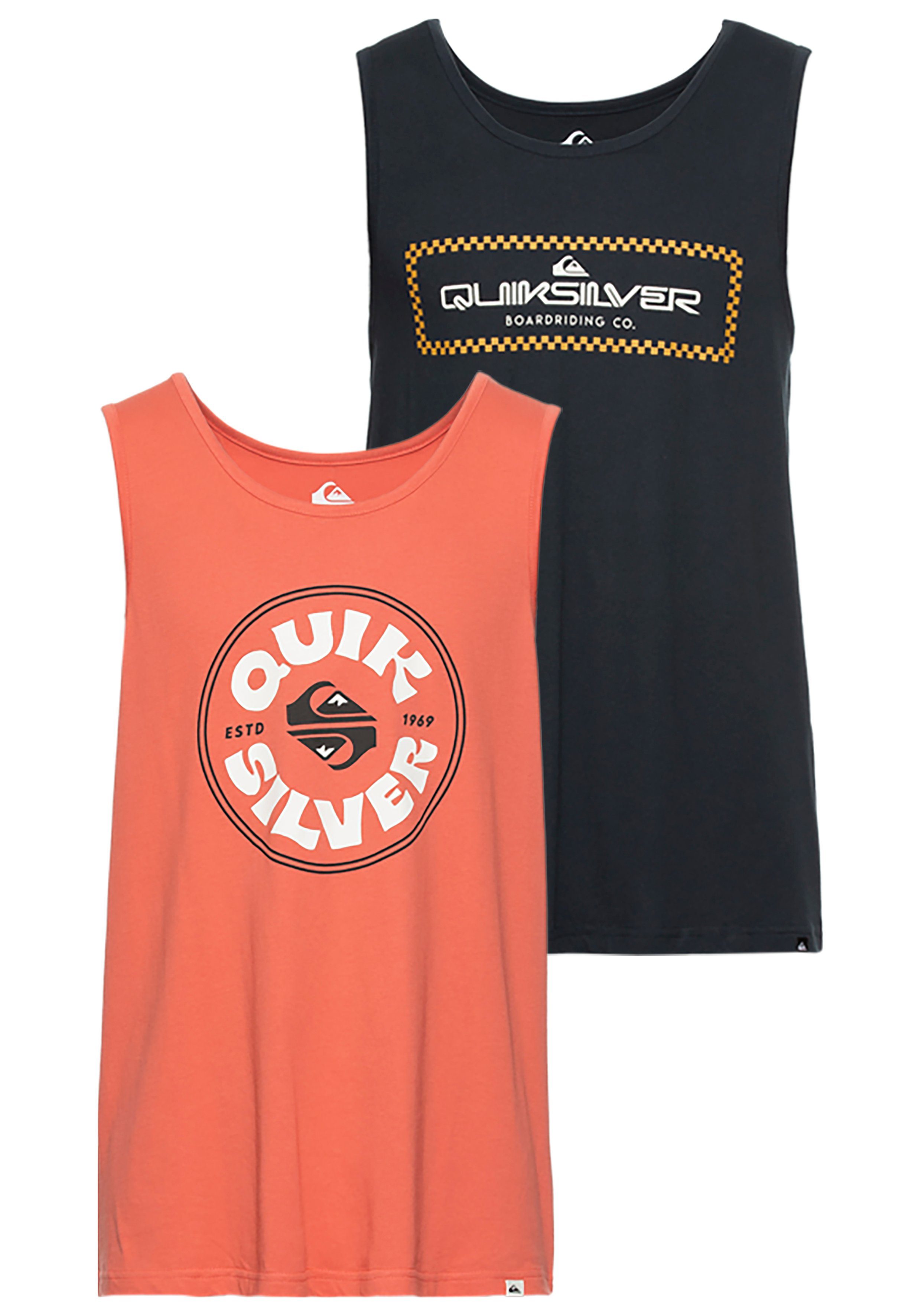 Quiksilver Tanktop RAIN CALL TANK PACK YM (2-delig, Set van 2) heren tanktops maat M rood