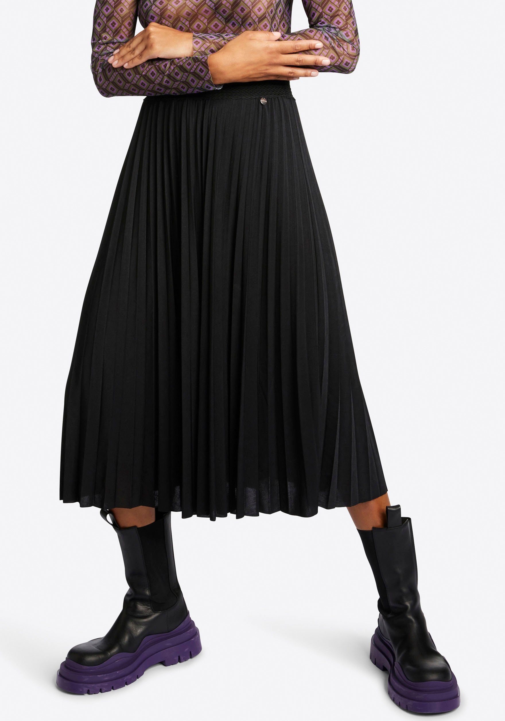 Rich & Royal Plissérok met elastische taille dames plooirokken maat 42 zwart