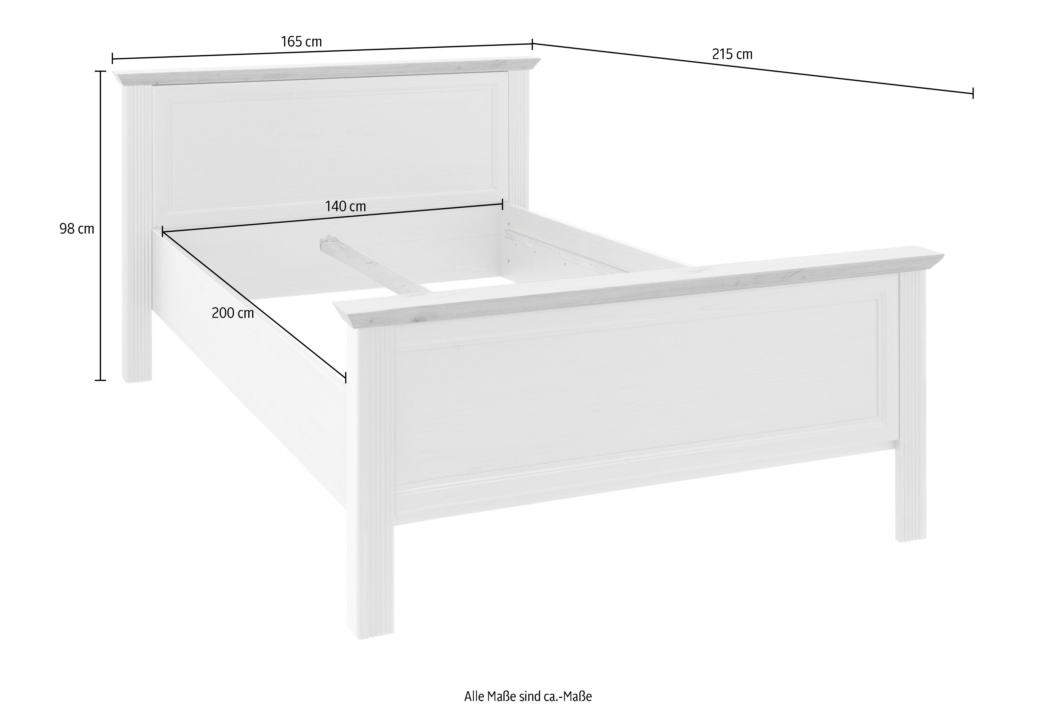 Schlafkontor Bedframe Jasmin II in landelijke stijl