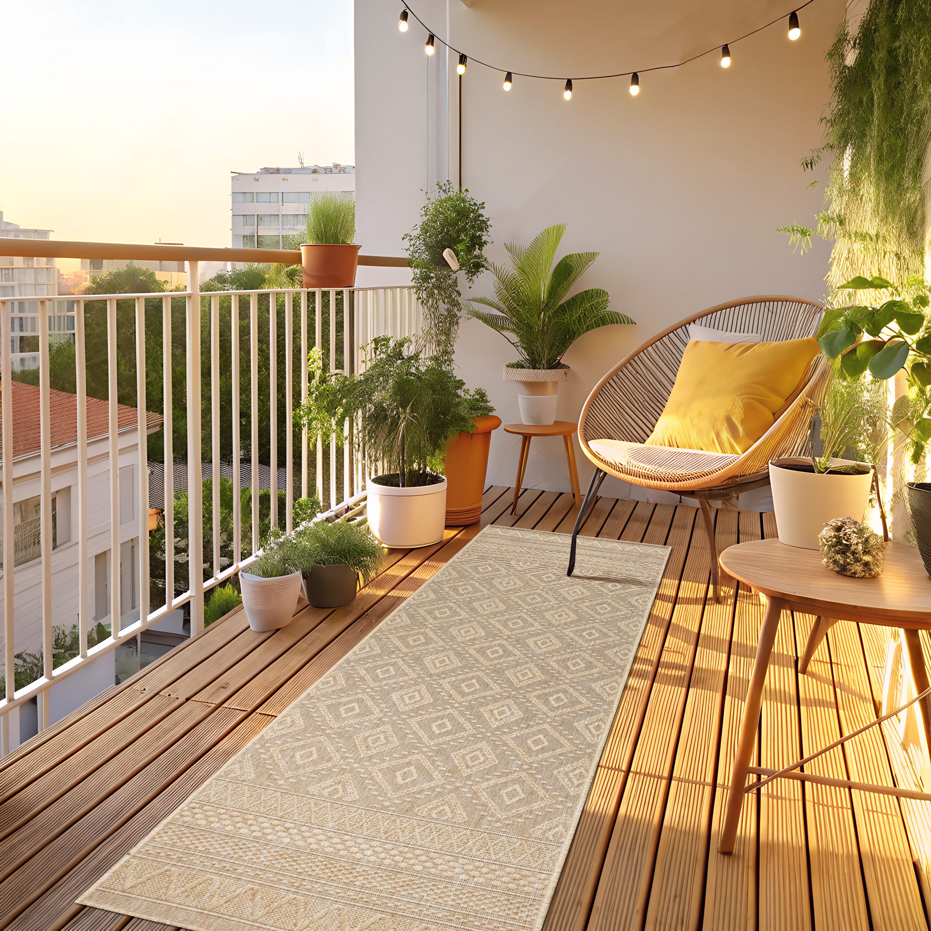 my home Vloerkleed Toronto is ook als loper verkrijgbaar Geschikt voor binnen en buiten, sisal-look, weerbestendig & uv-bestendig, boho