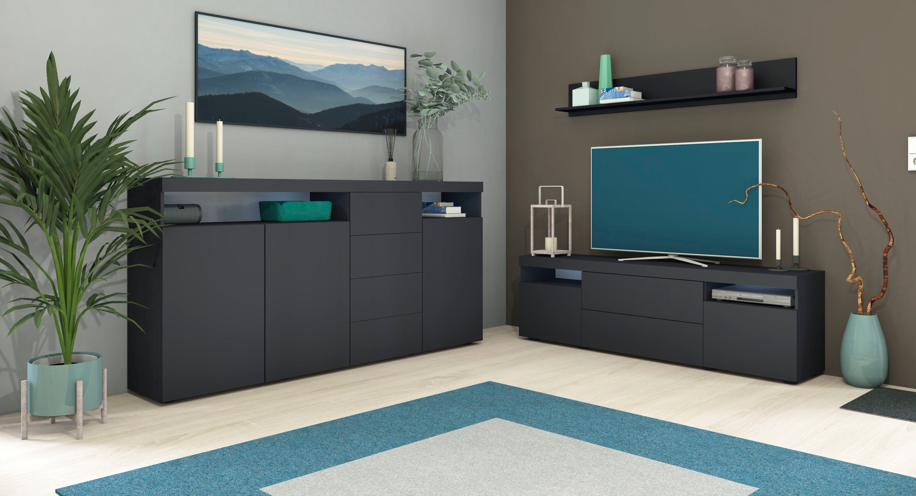 borchardt Möbel Highboard Kaapstad Breedte 200 cm