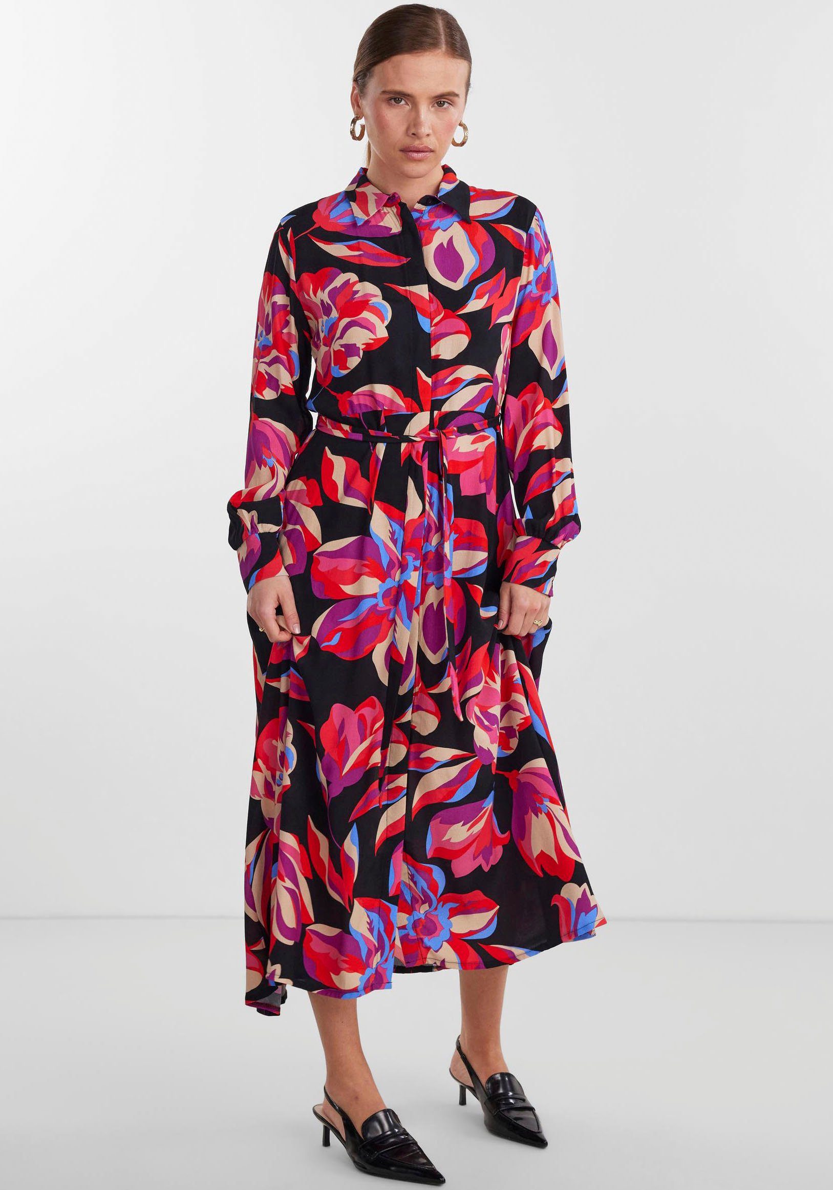 Y.A.S Jurk met overhemdkraag YASFIMA LS LONG SHIRT DRESS S. NOOS