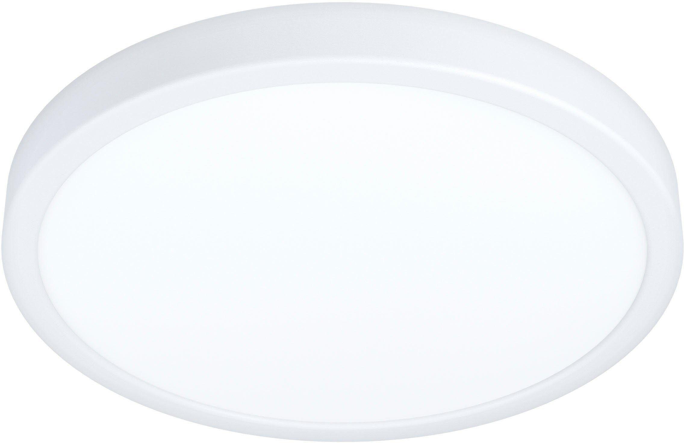 EGLO LED-Plafondlamp Fueva 5, 28,5 cm, ledlamp voor badkamer, lamp plafond van zwart metaal, lichtvlak van wit kunststof, badkamerlamp neutraal wit, IP44