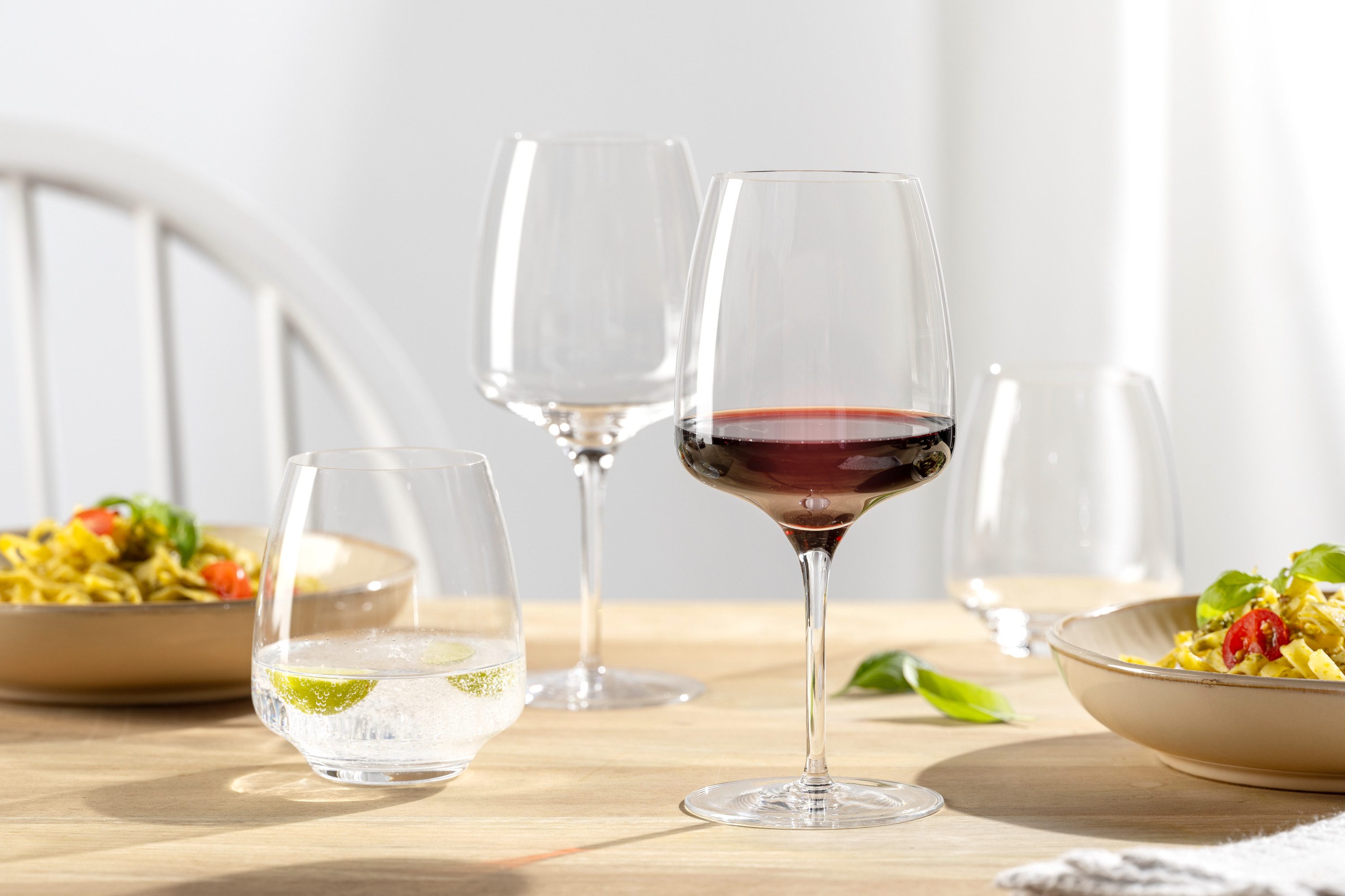 LEONARDO Glazenset Drinkglas-set CESTI, 8-delig 4 kelkglazen 500 ml, 4 drinkglazen 460 ml, vaatwasmachinebestendig (set, 8-delig)