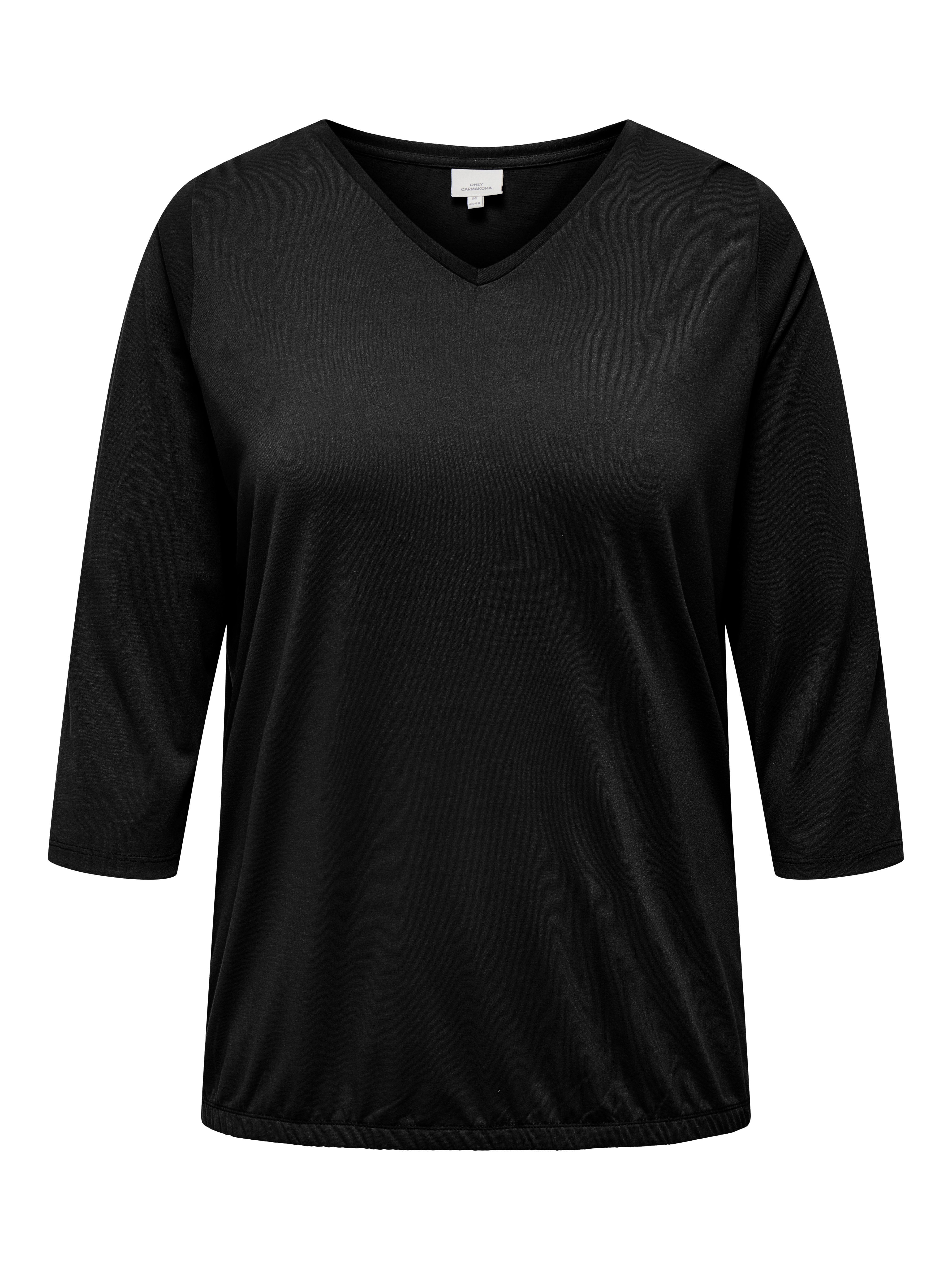 ONLY CARMAKOMA Shirt met 3 4 mouwen CARCARLINNE V-NECK 3 4 TOP JRS BF