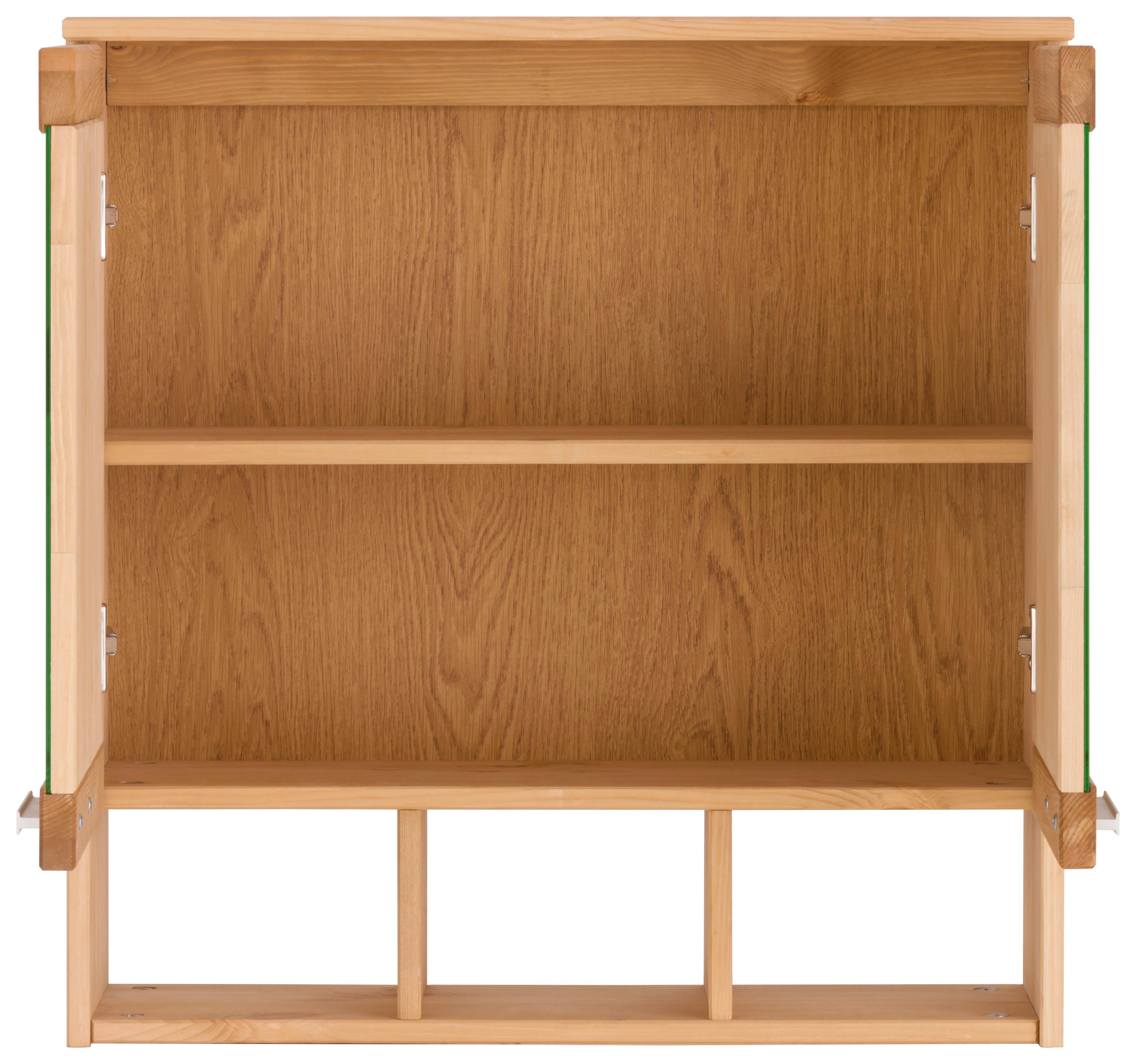 Home affaire Spiegelkast Josie Breedte 60 cm, van massief hout, verstelbare plank, metalen grepen