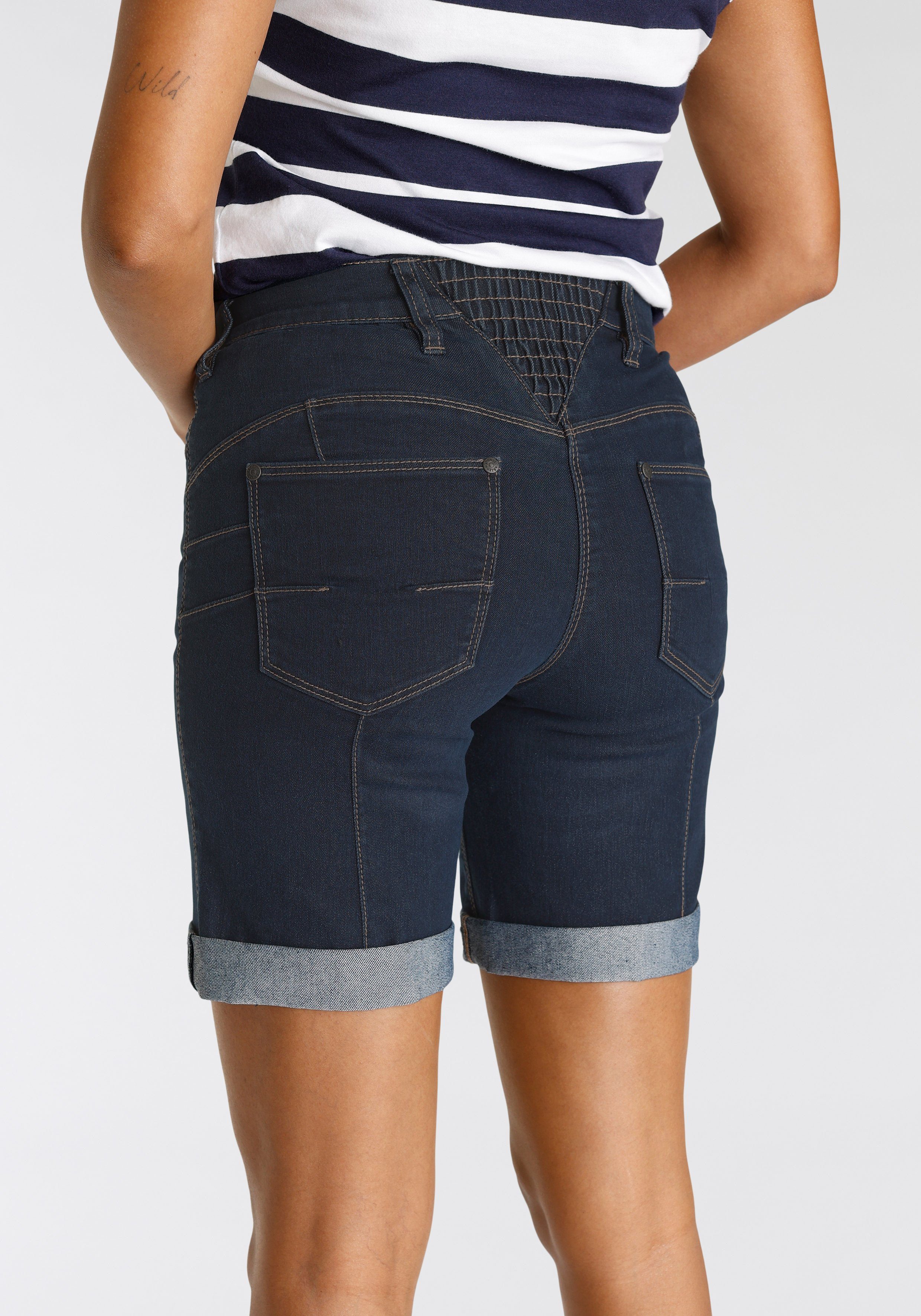 Arizona Jeansbermuda wijde pasvorm, korte pasvorm, hoge taille