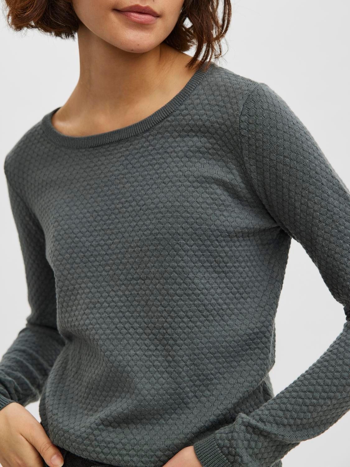Vero Moda Trui met ronde hals VMCARE STRUCTURE LS O-NECK BLOU NOOS