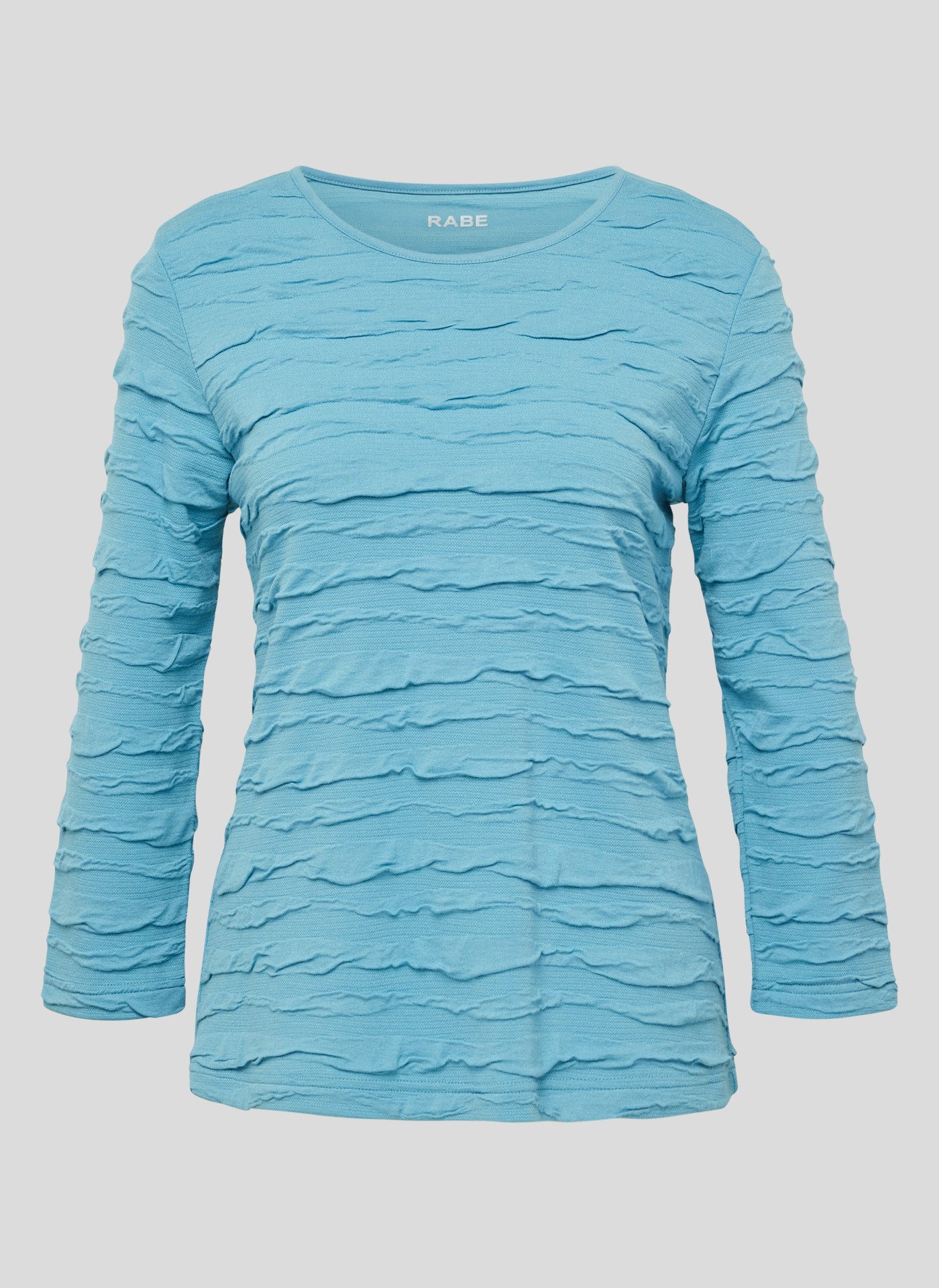 Rabe Shirt met 3/4 mouwen met golvenstructuur - crinkle