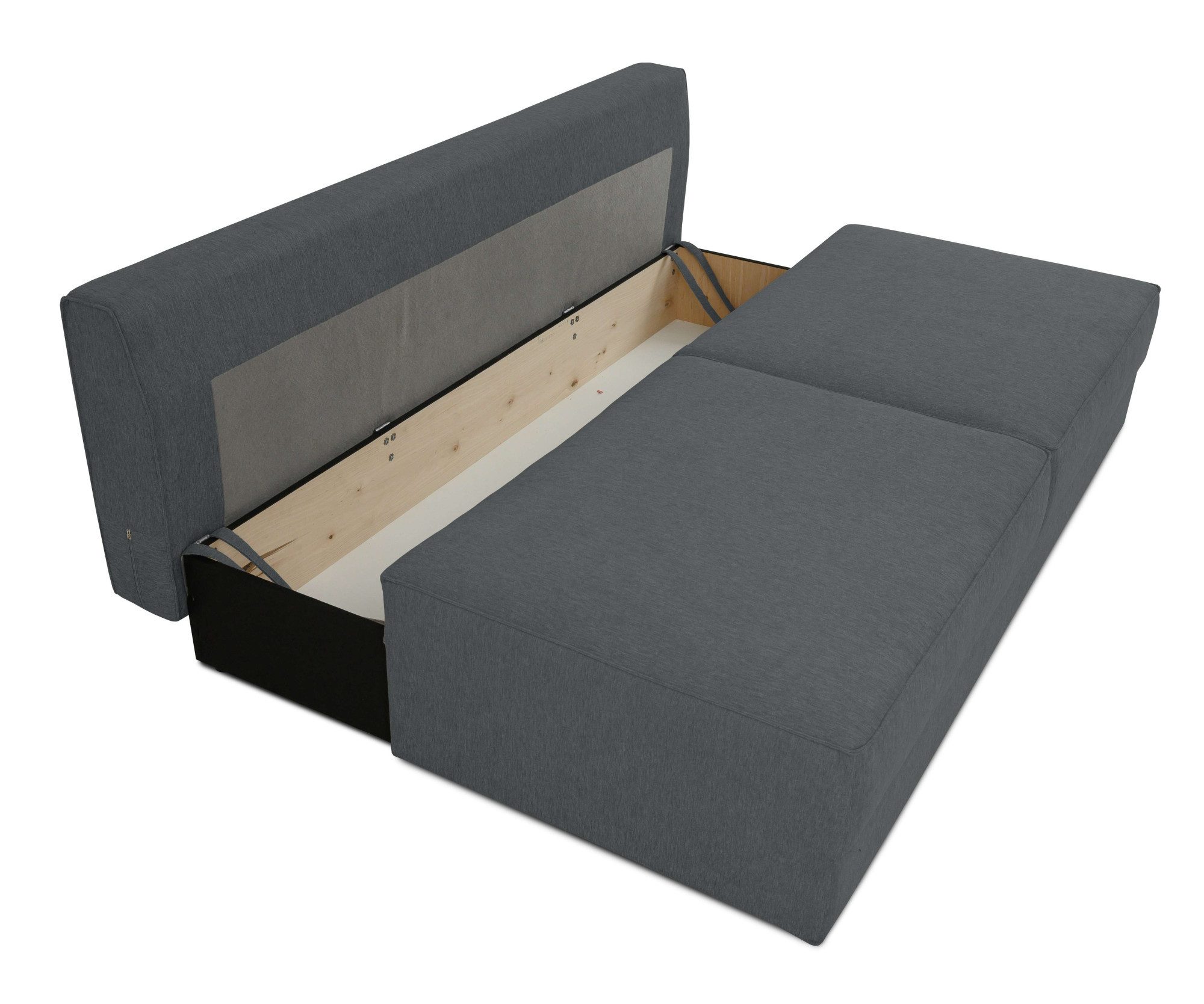 INOSIGN Slaapbank Simonton 3-zits, Breedte 202 cm Ligoppervlak 202x146 cm, incl. bedlade, zachte structuurstof