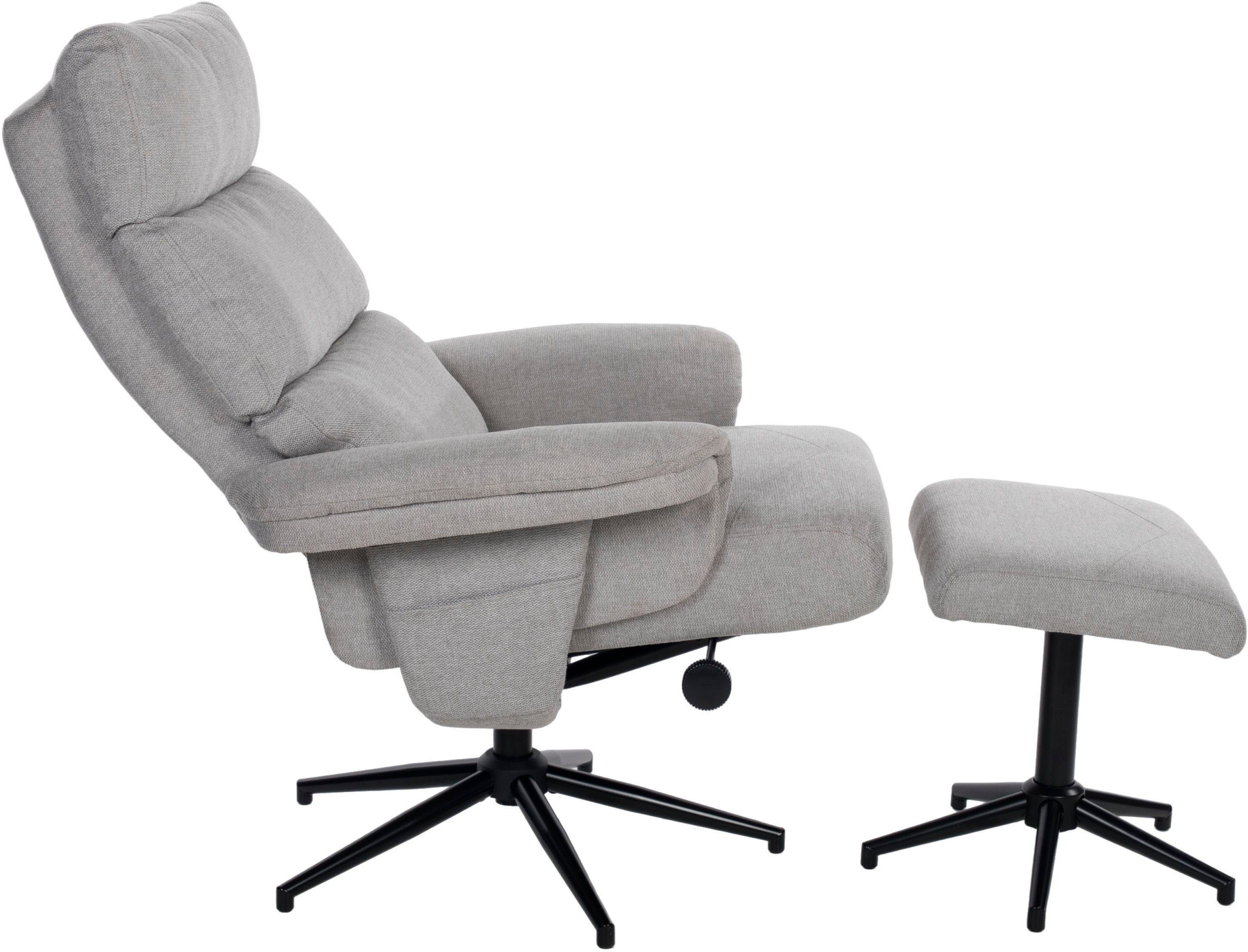 Duo Collection Relaxfauteuil Zalea met voetenbank en relaxfunctie, 360 graden draaibaar