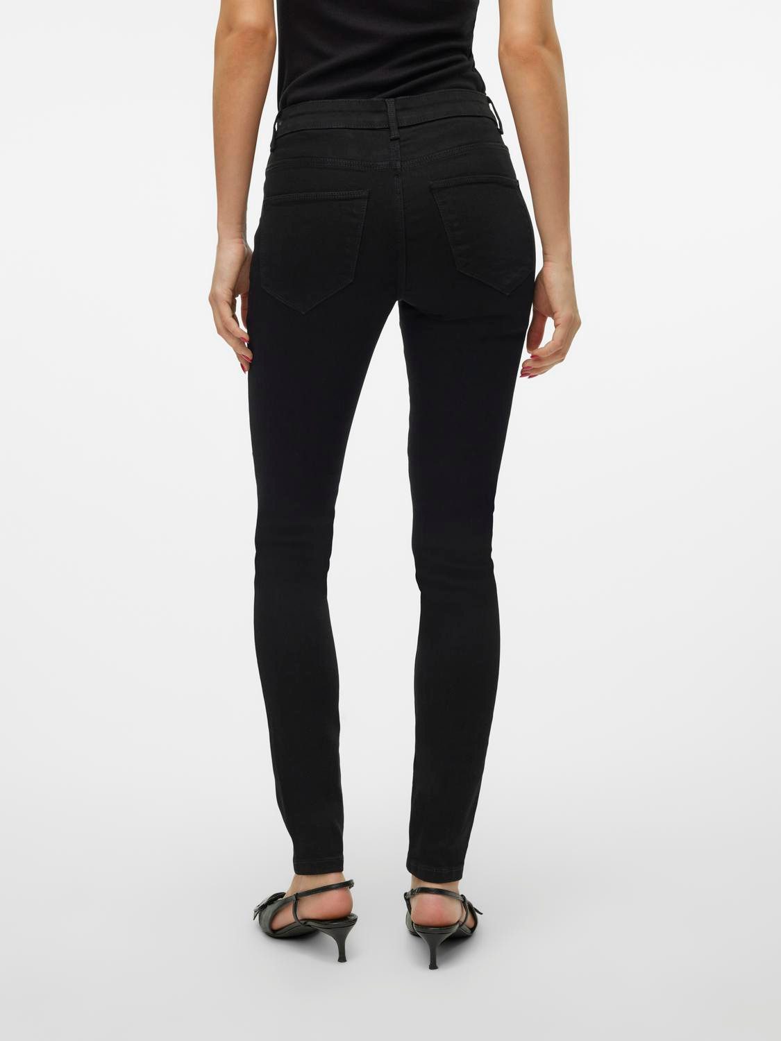 Vero Moda Skinny fit jeans VMELLY MR SKINNY JEANS BLK NOOS