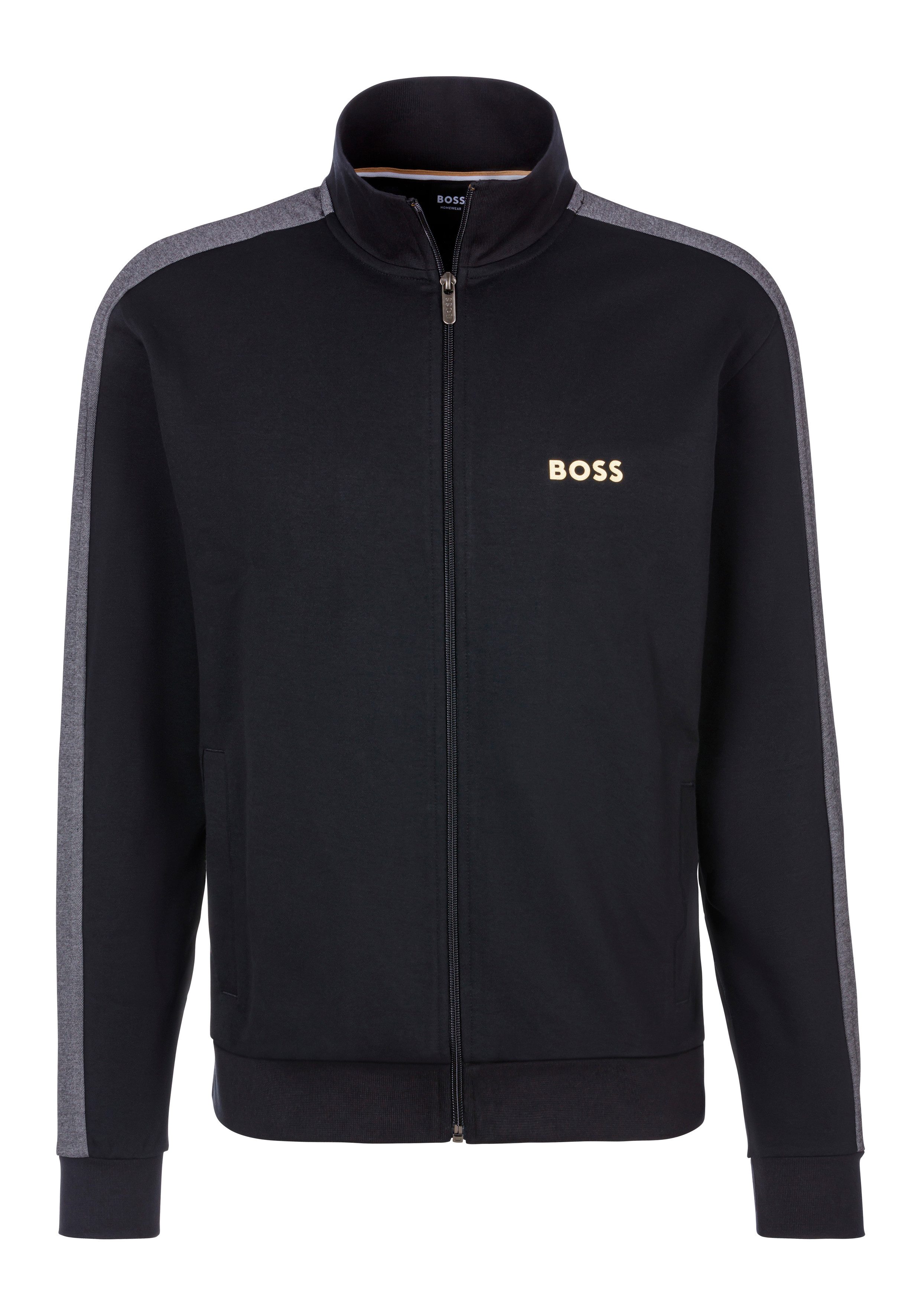 BOSS Sweatvest Tracksuit jacket met een ritssluiting bij de kraag