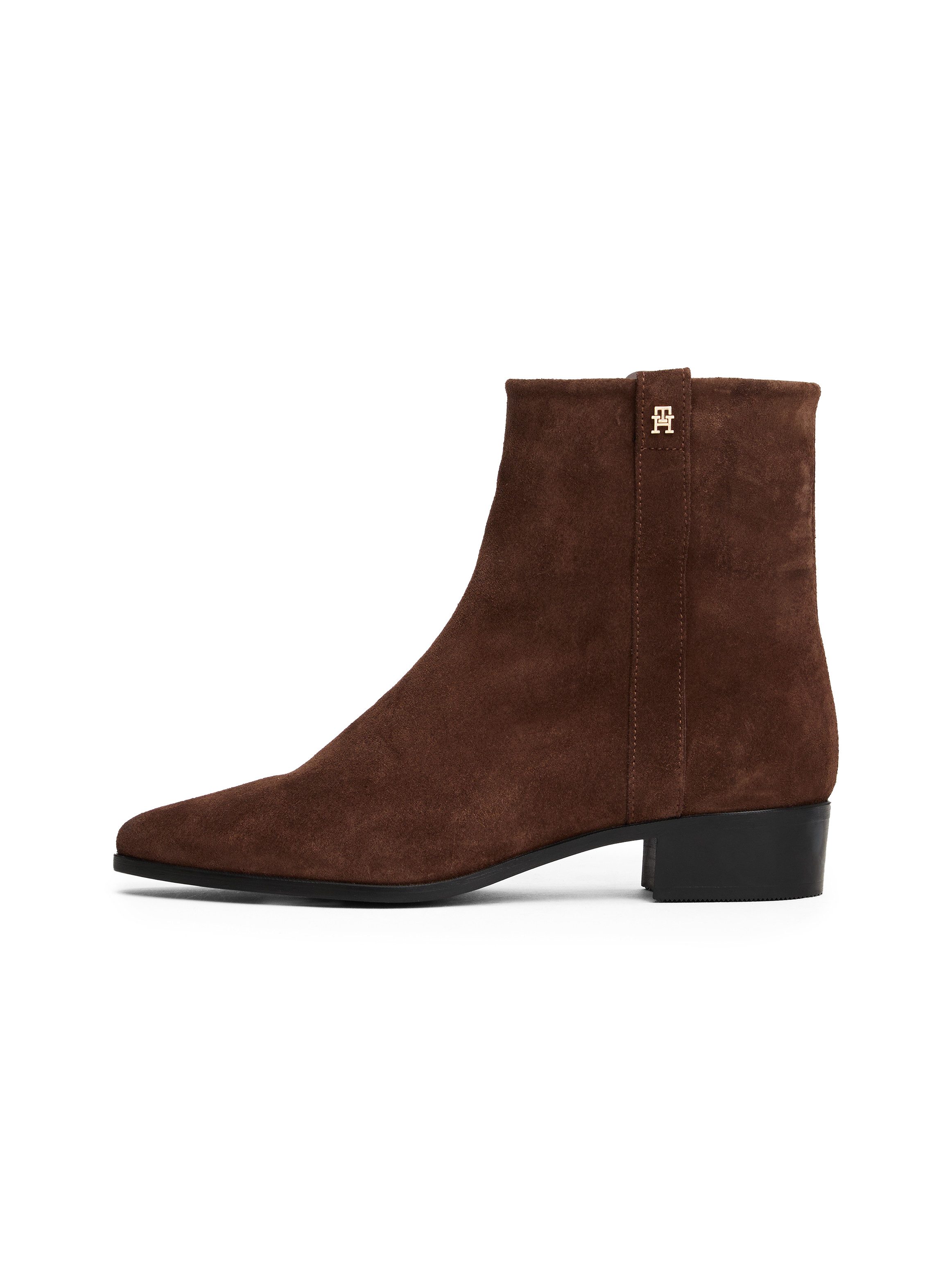 Tommy Hilfiger Laarsjes TH SUEDE POINTY ZIP BOOTIE