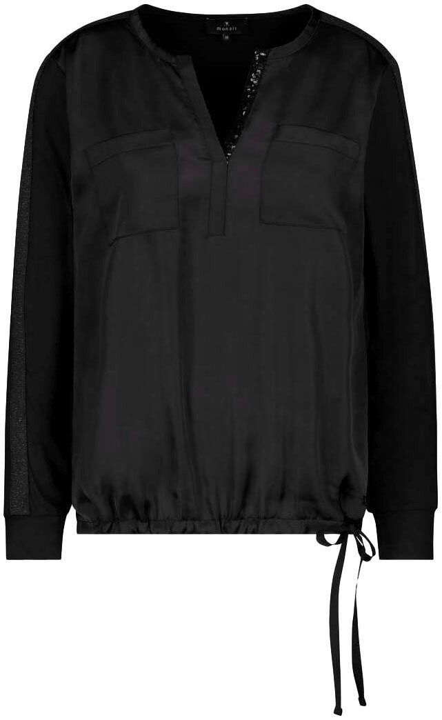 Monari Blouse zonder sluiting met glinsterende rand aan de hals
