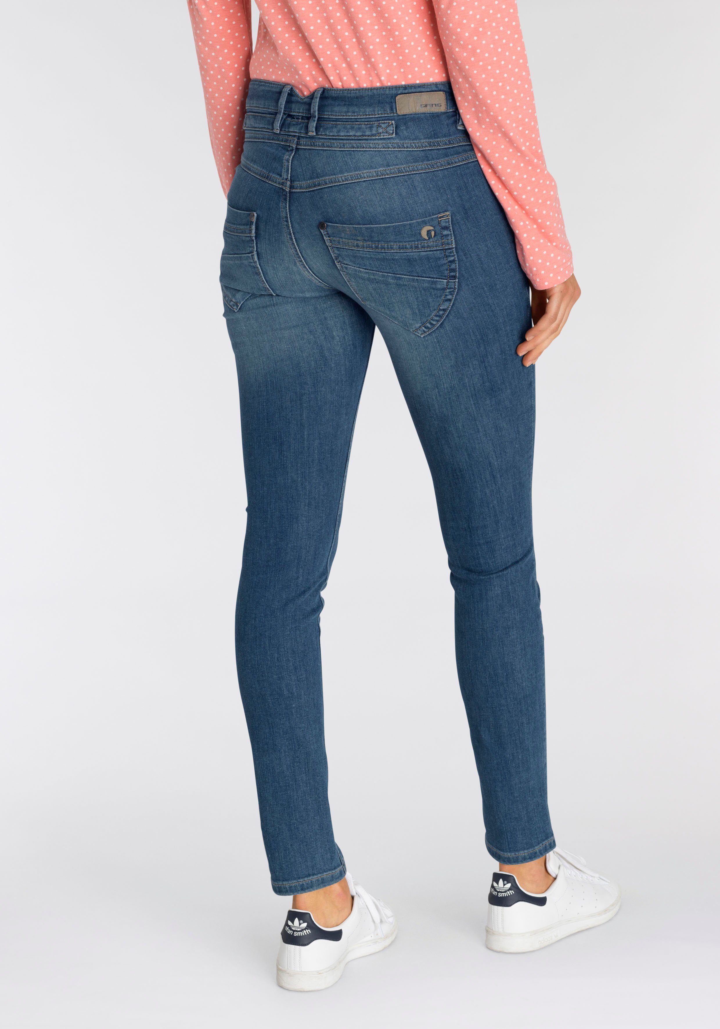 GANG Skinny fit jeans 94Medina met stijlvolle, half open knoopsluiting