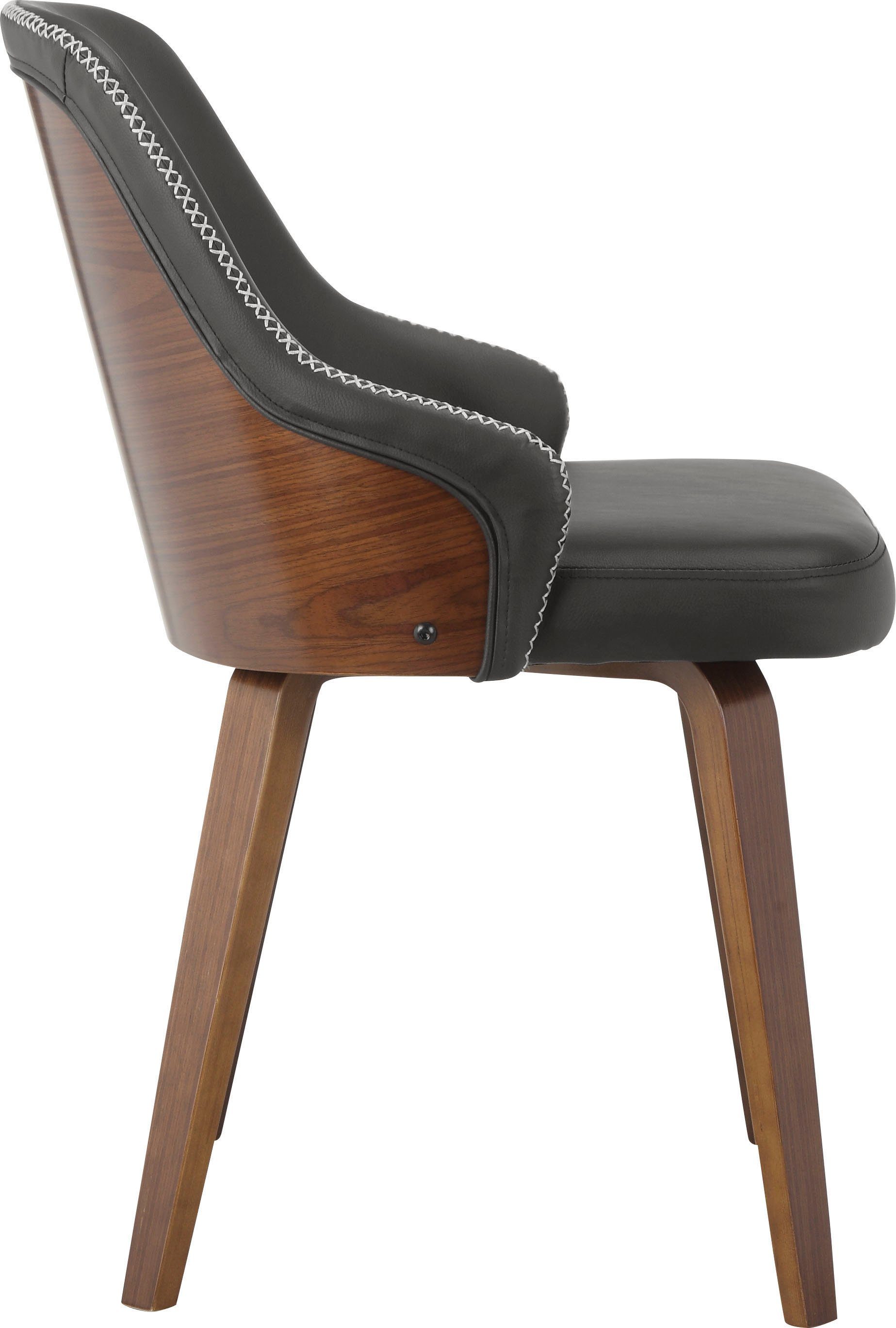 INOSIGN Eetkamerstoel Bojan gemakkelijk te onderhouden imitatieleer, beklede zitting en rugleuning, zithoogte 47 cm (2 stuks)